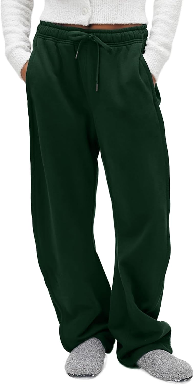 FAIABLE Women's Sweatpants Wide Leg - Super Soft Sweat Pants Fleece Baggy Joggers with Pockets, Drawstring & Relaxed Fit