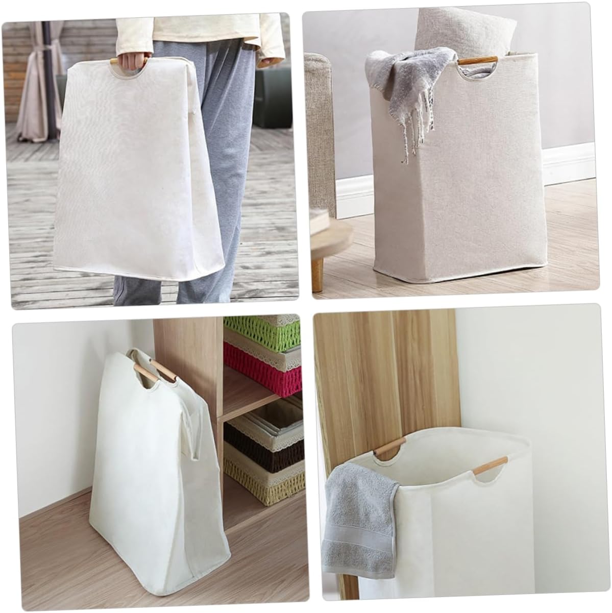 Foldable Large Capacity Laundry Hamper Basket for Bedroom Breathable Fabric Storage Holder for Dirty Clothes Multipurpose Collapsible Laundry Basket for Books