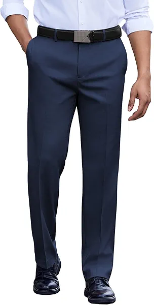 COOFANDY Men's Classic Fit Dress Pants Flat Front Straight Casual Pant Expandable Waist Suit Pant