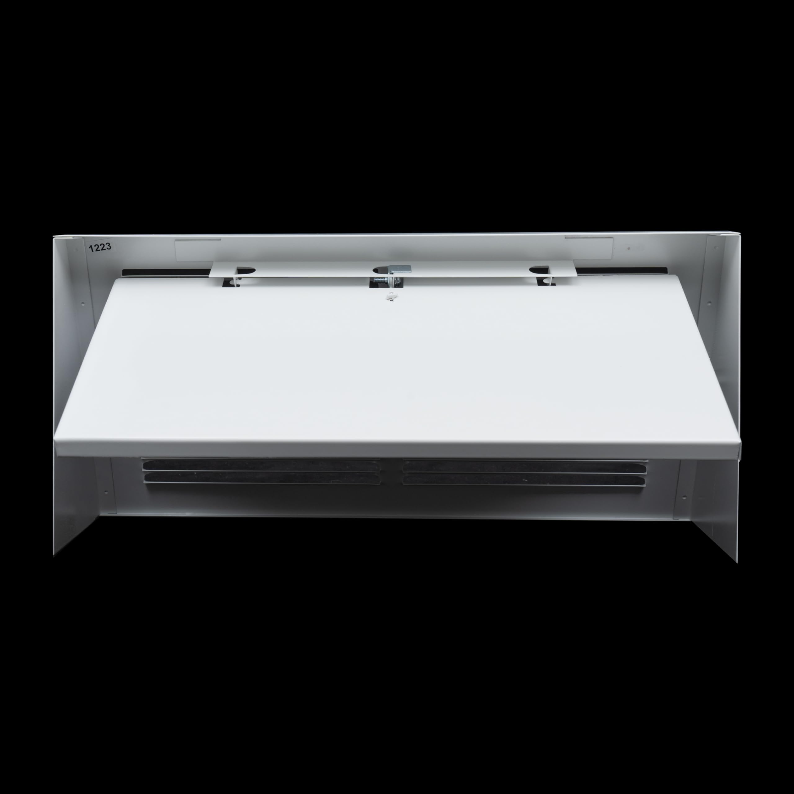 Handua 35,6 cm (l) x 15,2 cm (H) [Taille de l'ouverture du conduit] Grille d'alimentation en air triangulaire en acier avec amortisseur | Grille d'aération | Profondeur de 9,5 cm | Blanc | Dimensions