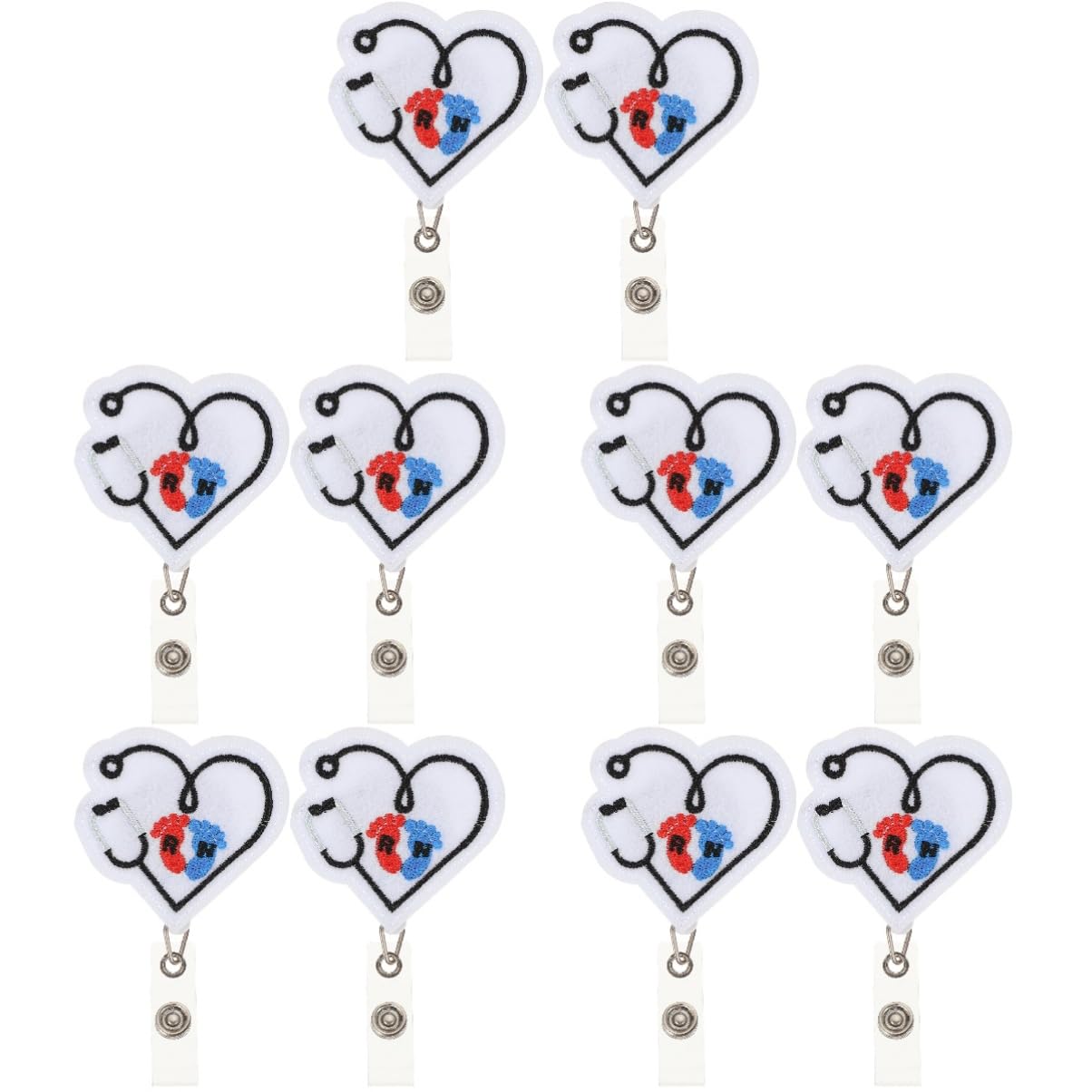 Ciieeo 10pezzi Porta Badge Retrattile Con Clip Rotante e Design Elastico Portacarte Per e Studenti Materiale Resistente e Pratico Per Conferenze e Eventi