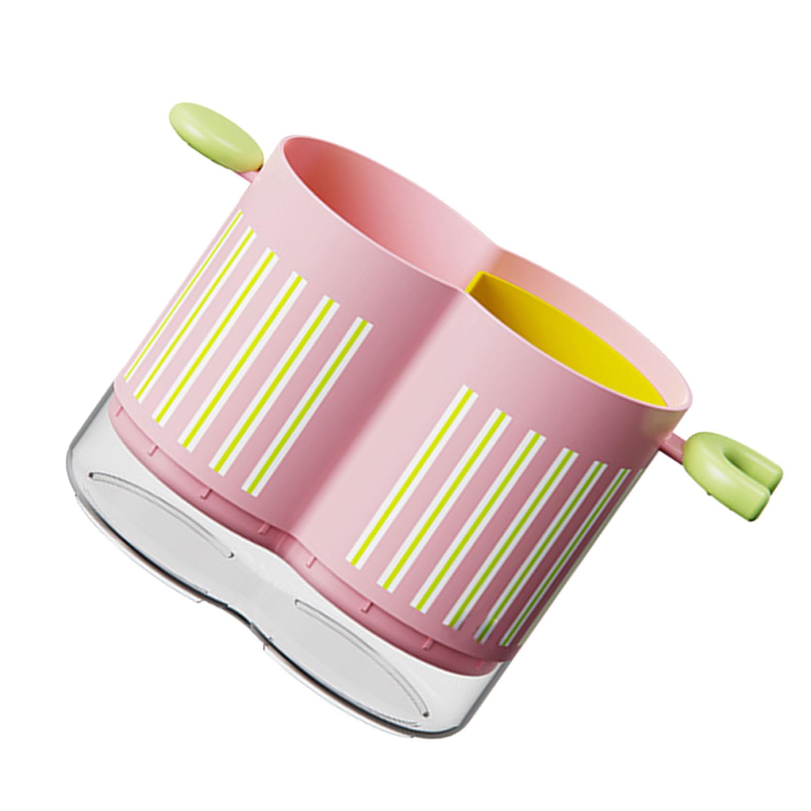 Tsophreniq 2-Section Cutlery Container with Ventilated Design Divided Utensil Storage for Spoons Chopsticks & Tableware ABS/PET/PP Utensils Drainage Container