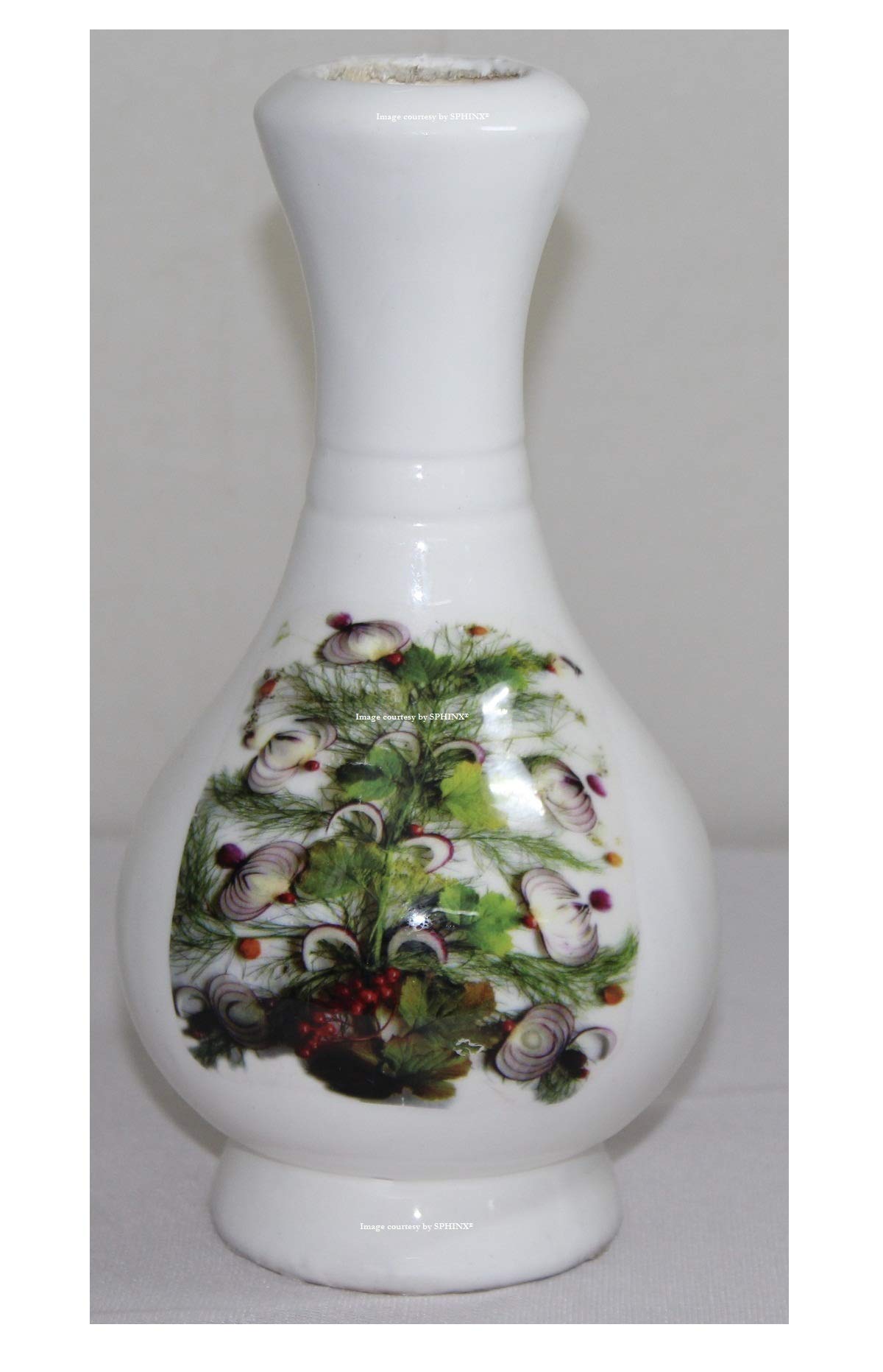 SPHINX® Printed Wooden Table Top Flower Pot/Vase (Height 21 cms /8.2 Inches) KINDLY CHECK PRODUCT DIMENSION CAREFULLY- (White)