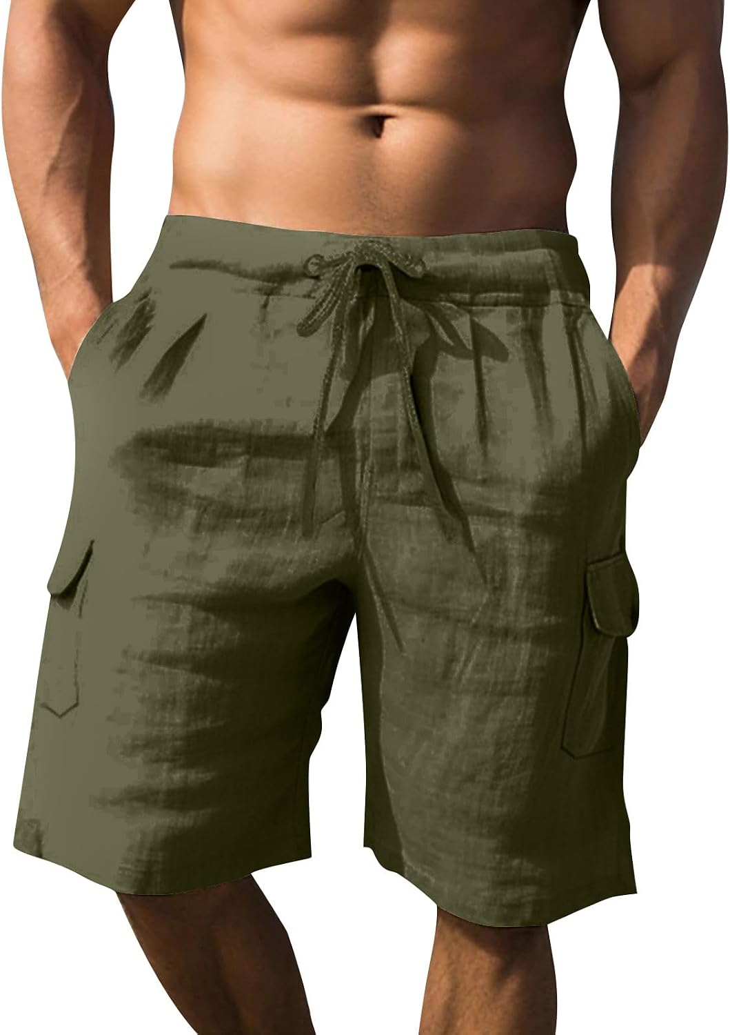 Ymosrh Men's Cargo Work Shorts Big and Tall Relaxed Fit Summer Casual Hiking Fishing Short Pants, M-3XL