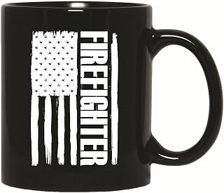 Firefighter America Flag Vintage Gift For Fireman Humor 11oz 15oz Black Coffee Mug