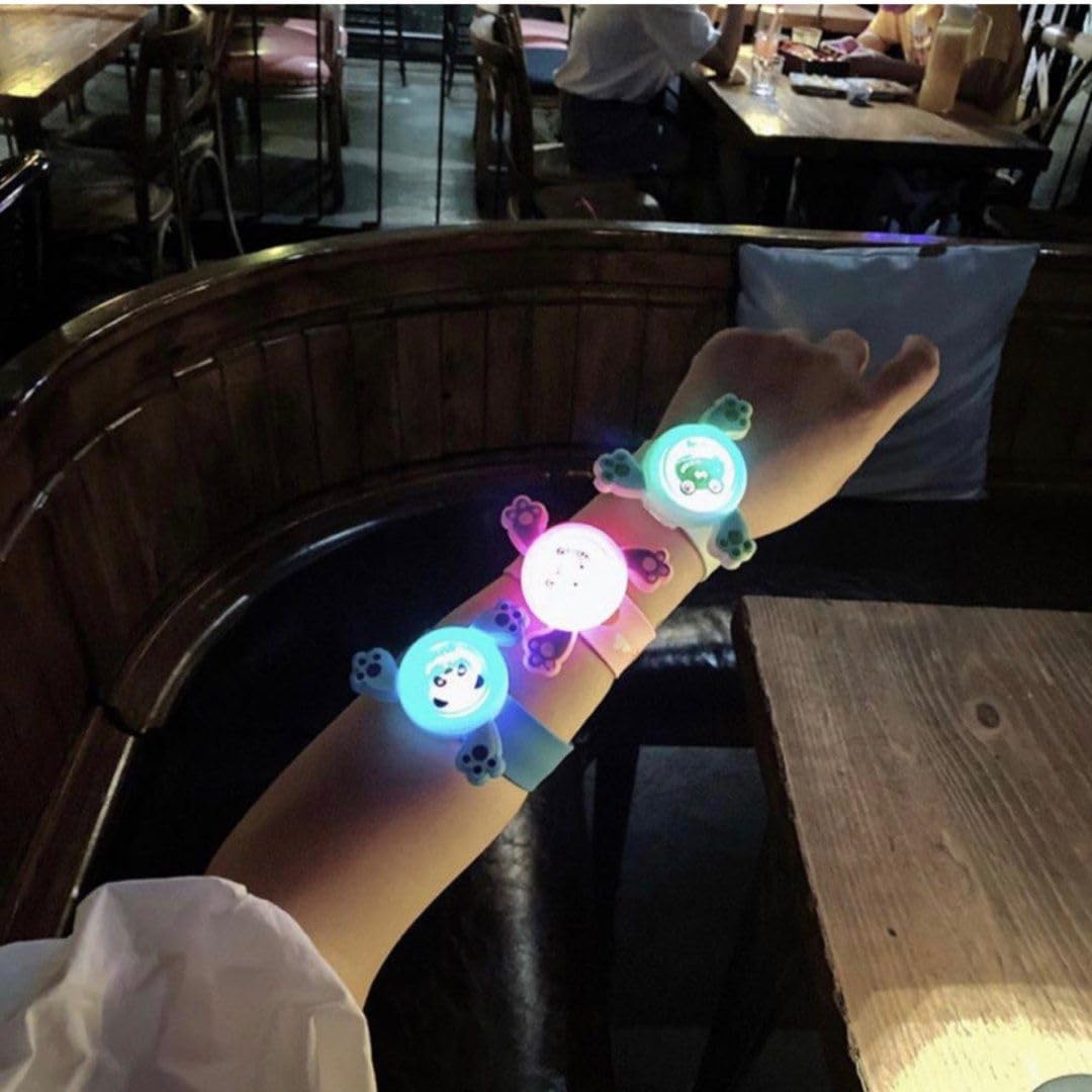 CRAZO FASHION Kids LED Light-Up Spinner Rakhi Slap Band Bracelet | Silicone Waterproof Wrist Band for Kids, Fun Rotating Toy with Bright LED Lights, Outdoor Play & Travel (PACK OF 1) 2