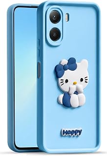 NUBRIX Cute 3D Cartoon Kitty Soft Silicone Back Cover for Oppo A6x 5G – Stylish Design Slim Protective Case with Camera Pr... Price In India