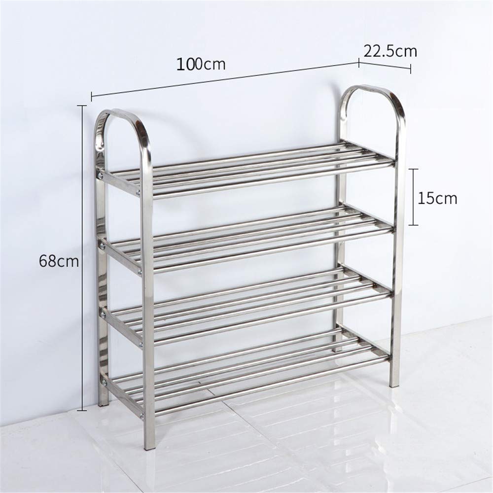 Zapatero organizador de acero inoxidable para dormitorio de estudiantes, 3 y 6 niveles, extensible y apilable, estante de almacenamiento para zapatos