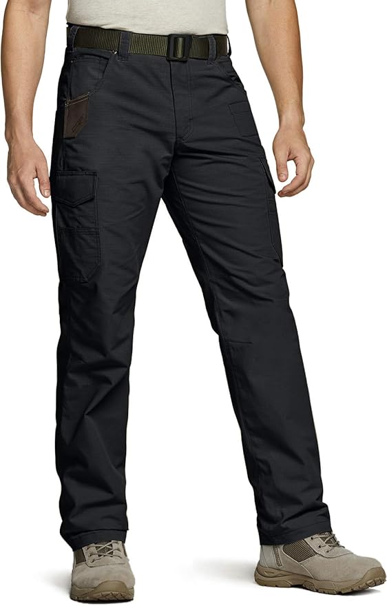 CQR Men's Ripstop Work Pants, Water Resistant Tactical