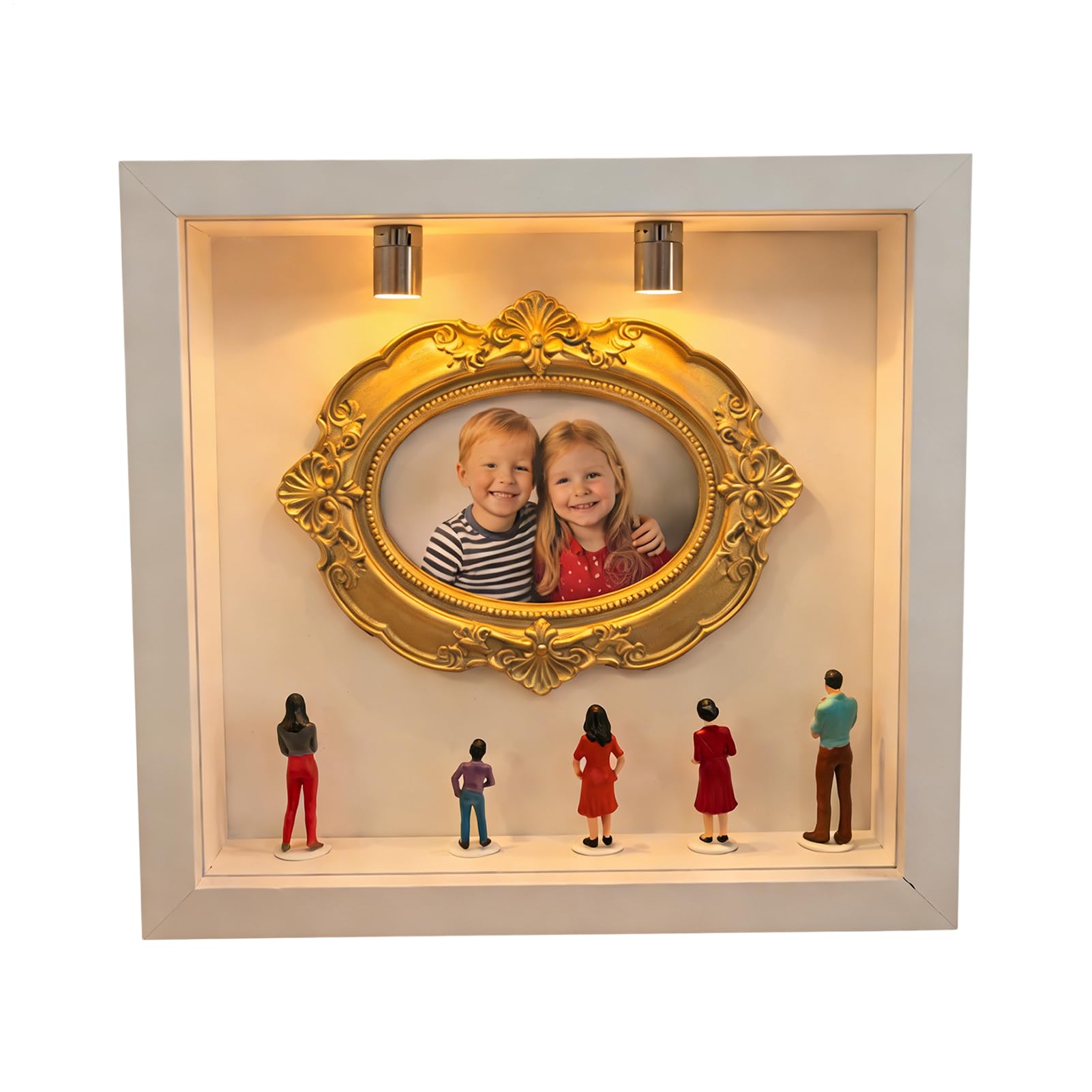 Kit de musée Silhouette avec mini cadres dorés pour figurines et vitrines souvenirs
