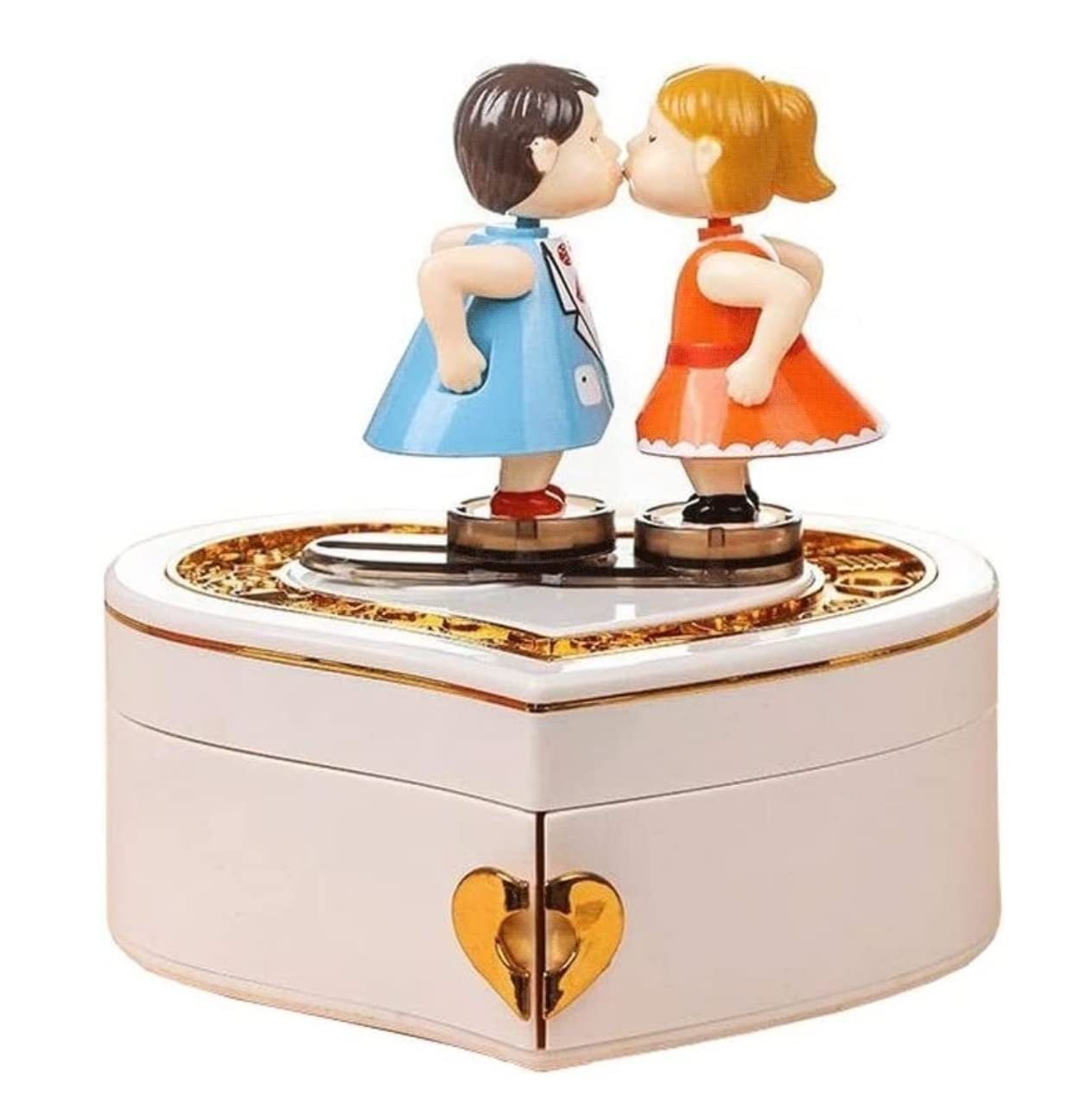 Music box musical box Heart Shaped Musical Box With Kissing Couple