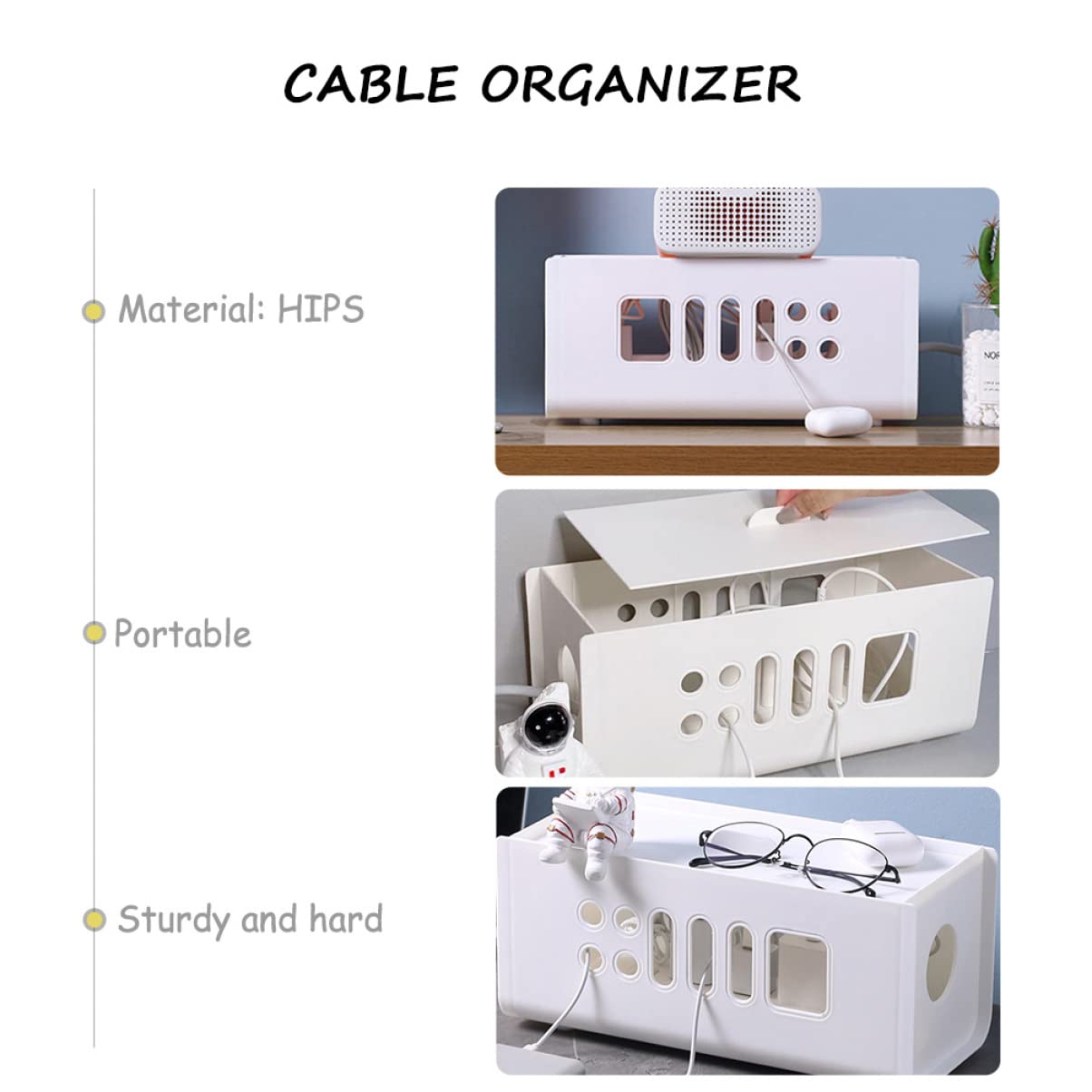 Gatuida Caja De Almacenamiento Para Cables De Alimentación Hogar Organizador De Cables Resistente Al Desgaste Para Dormitorio Accesorio Para