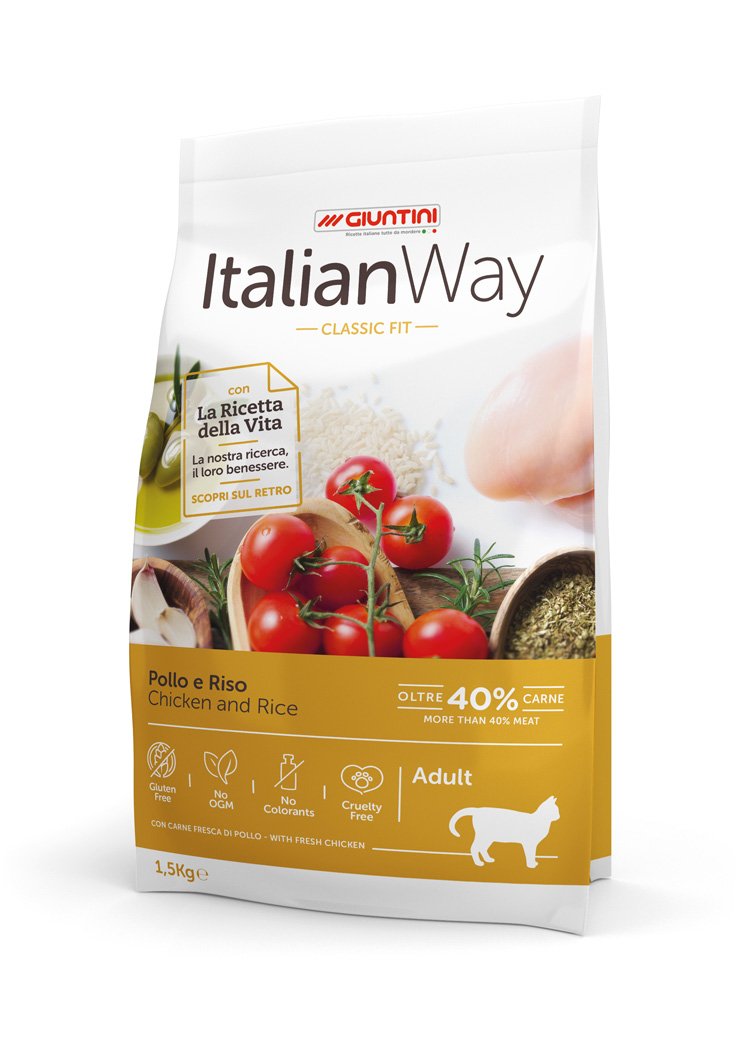 Italian Way Cibo per Gatti Classic Fit Pollo e Riso - Adult - 8 kg