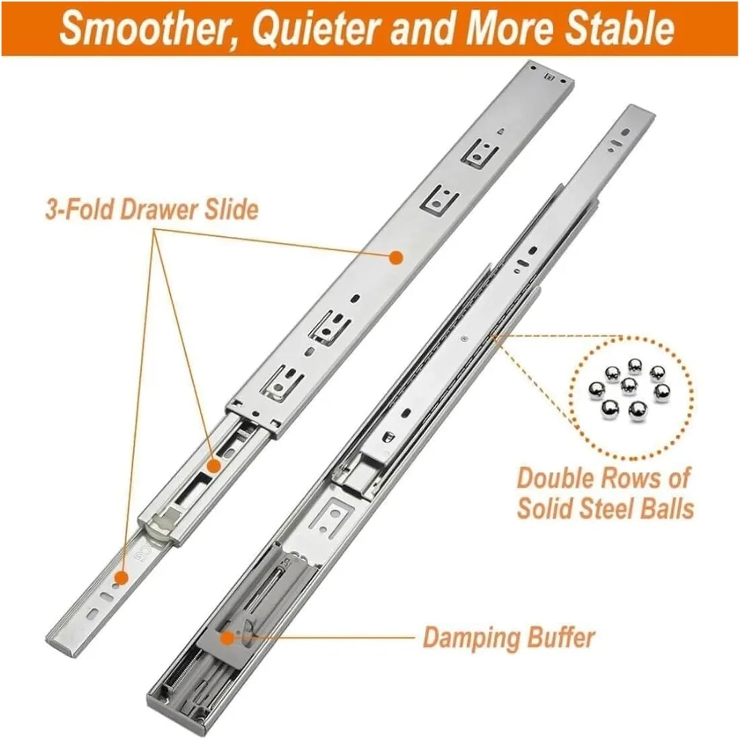 Full Extension Drawer Slides 5Pair 22Inch Soft Close Full Extension Drawer Slides Side Mount
