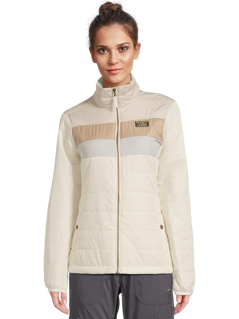 White L.L.Bean Mountain Classic Puffer Jacket Color-Block