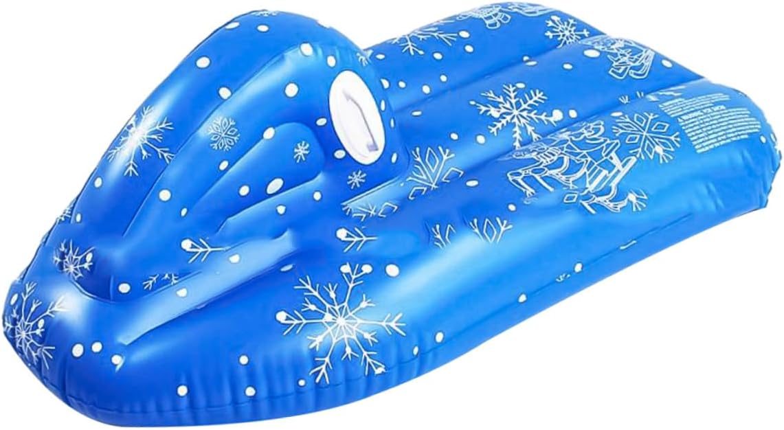Inflatable Snow Tube Sled PVC Snow Skiing Board Winter Outdoor Sledding for Sturdy Cold-Resistant Suitable for Family