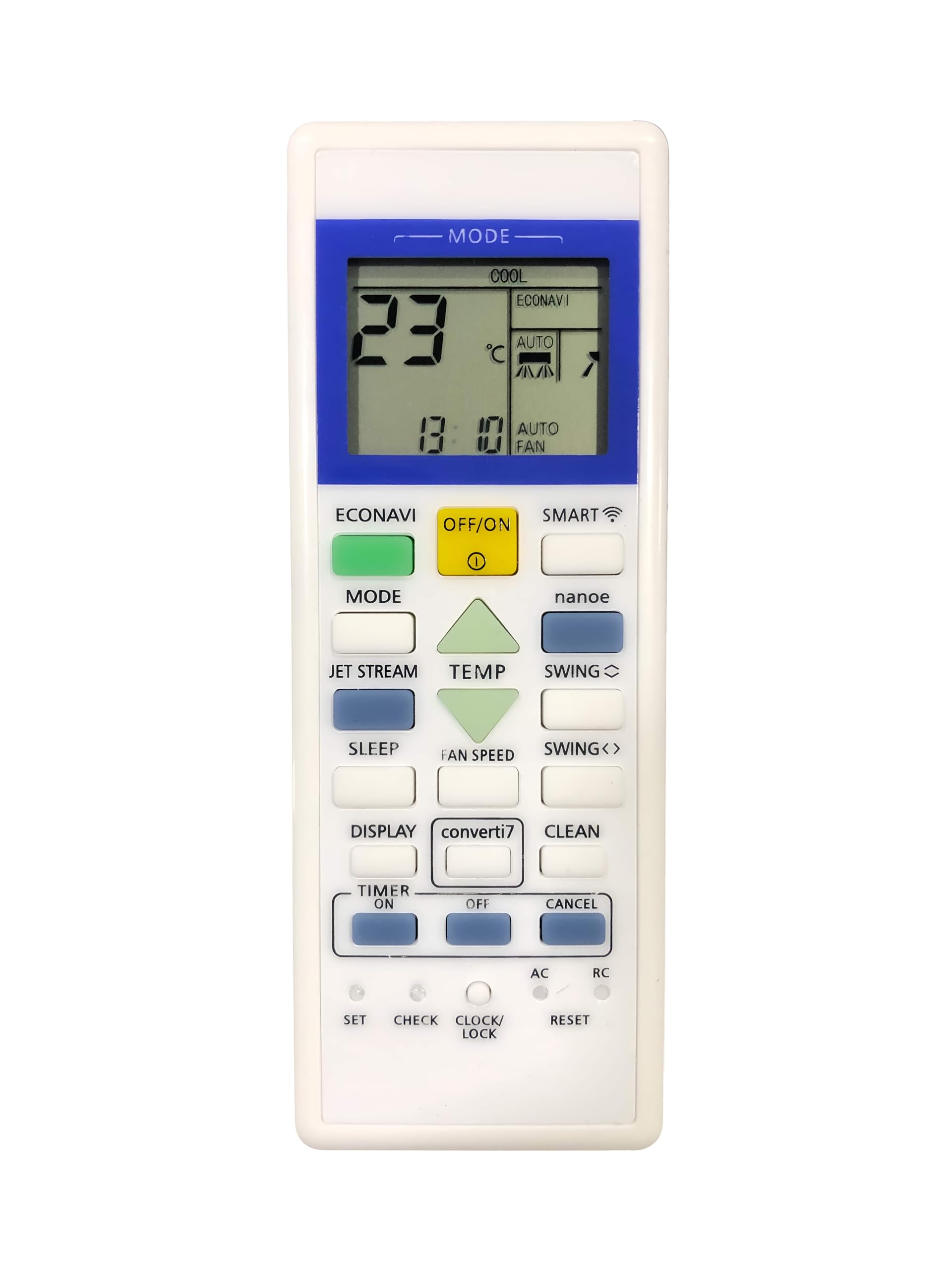 Upix AC Remote No. 314 (No Backlight), Compatible/Replacement for Panasonic 7 in 1 AC Remote Control (Exactly Same Remote Will Only Work)