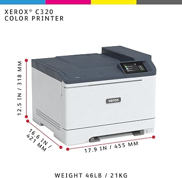 Xerox C320dni Wireless Color Laser Printer for Business High-Speed 35ppm, Automatic 2-Sided Printing, Wireless Printer for Laptop & Computer