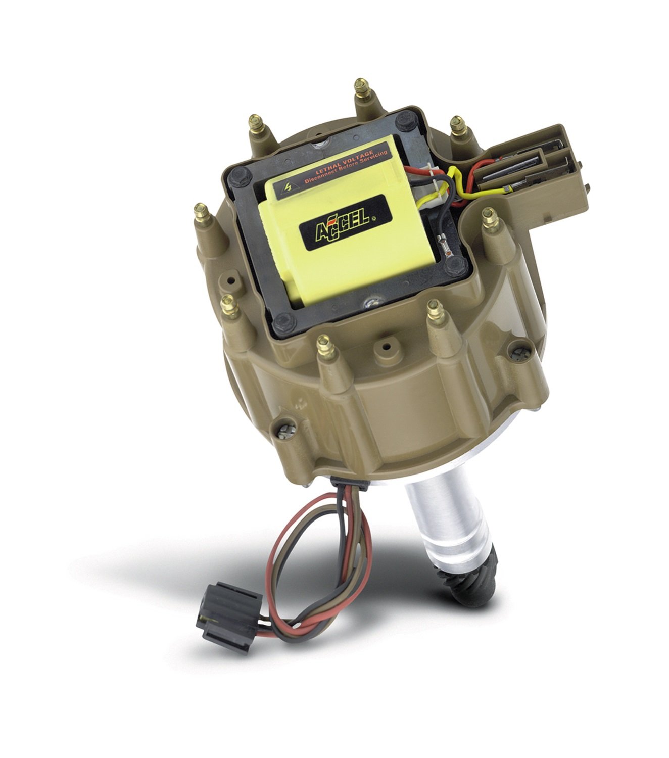 ACCEL 140013 Ignition Coil - Brute Thunder - High RPM HEI in-Cap 1973-1991 Red/Yellow Primary Wire