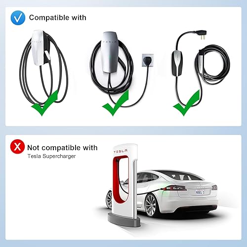 Miniatura 4 de Adaptador Tesla a J1772, adaptador de cargador Tesla con certificación UL, apto para J1772 EVs, máximo a 60 A 250 V con bloqueo de seguridad,