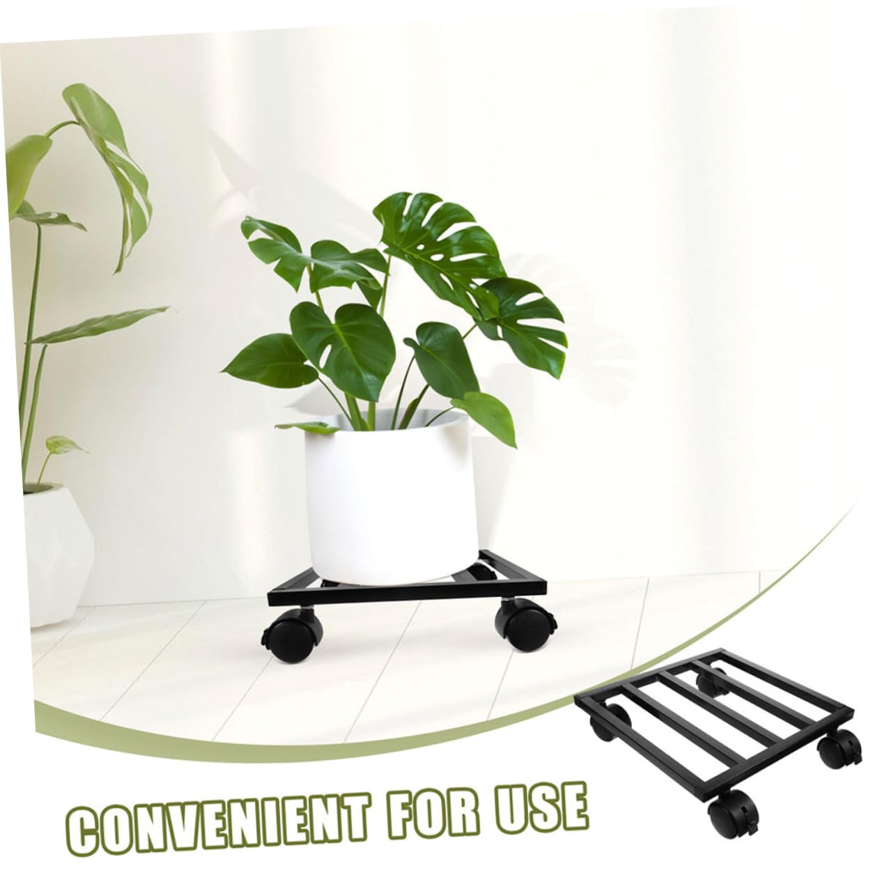Abaodam Portavasi in Metallo Ruote per Interni Ed Esterni Supporto per Piante Mobile Carrello per Vasi Pesanti e Alberi in Vaso