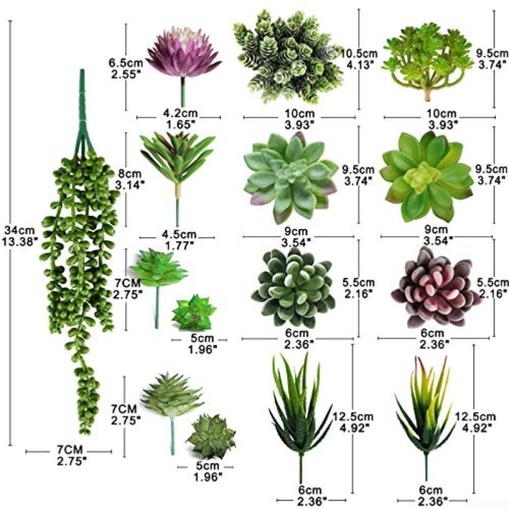 Plantas Artificiales Suculentas 23cm Realistas PVC