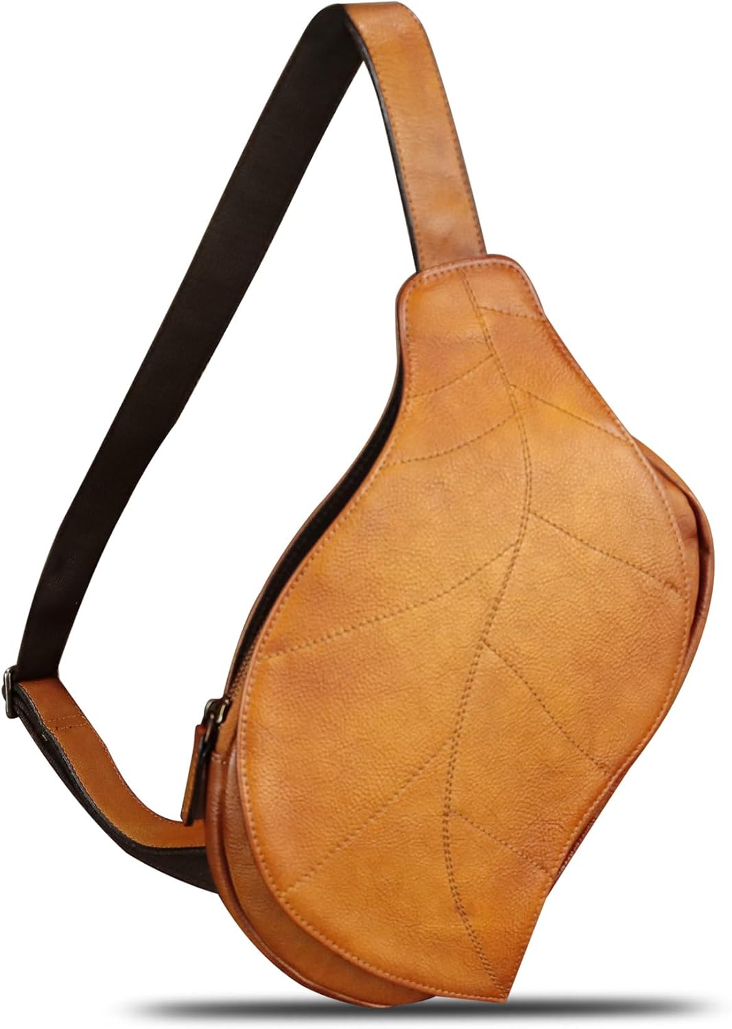 IVTG Genuine Leather Sling Bag for Women Vintage Real Leather Sling Backpack Fashion Shoulder Crossbody Bags Chest Bags