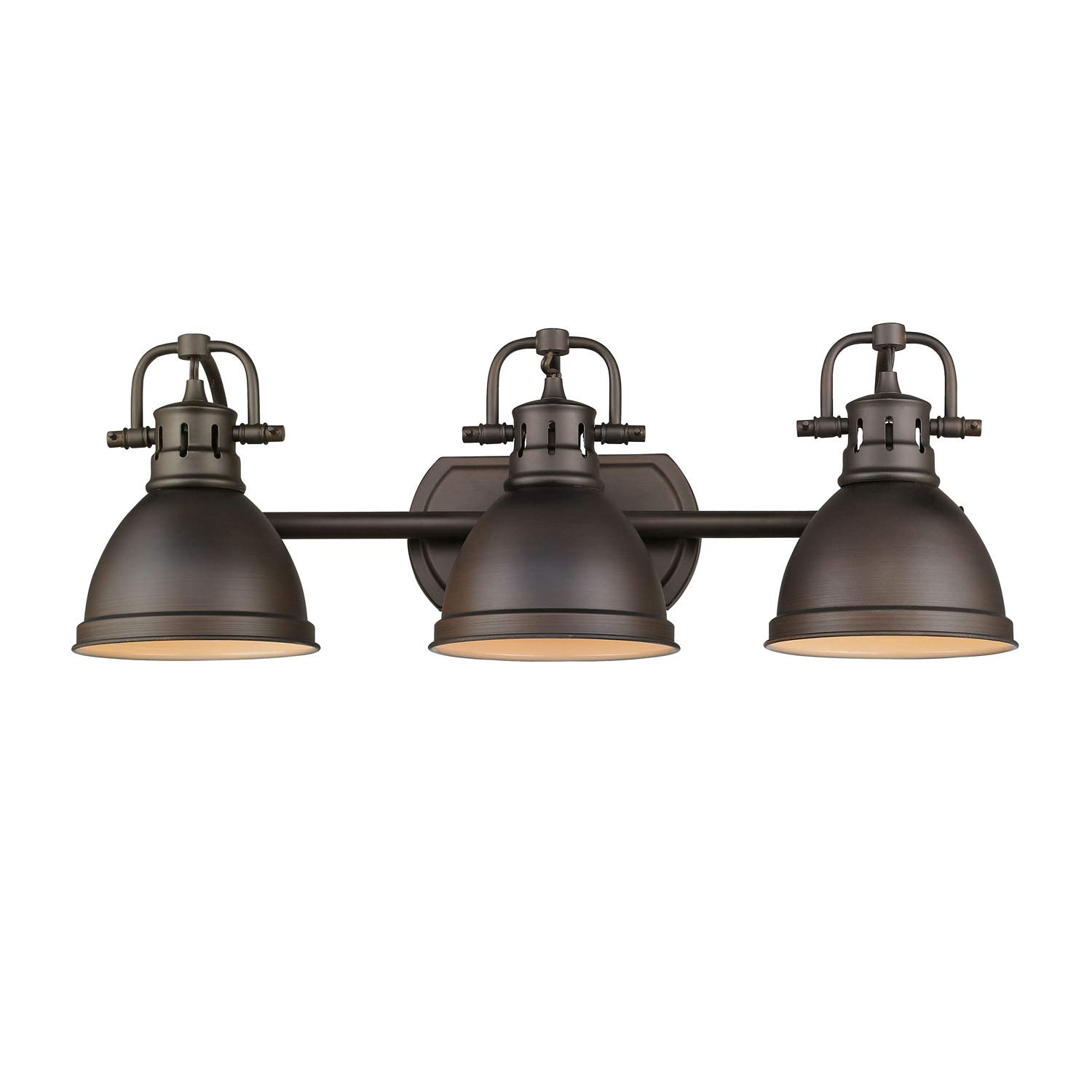 Golden Lighting 3602-BA3 RBZ Duncan Bath Vanity, Rubbed Bronze with Rubbed Bronze Shades- Vanity Lights, Bathroom Vanity Lights, Bathroom Light Fixture, Bathroom Vanity Light