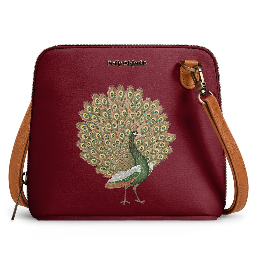 DailyObjects Trapeze Sling Crossbody Bag for Girls and Women | Made with Durable Vegan Leather Material | Carefully Handcrafted | Zip Closure | Adjustable and Detachable Straps | Multicolor (B082J19HD2) Amazon Price History, Amazon Price Tracker