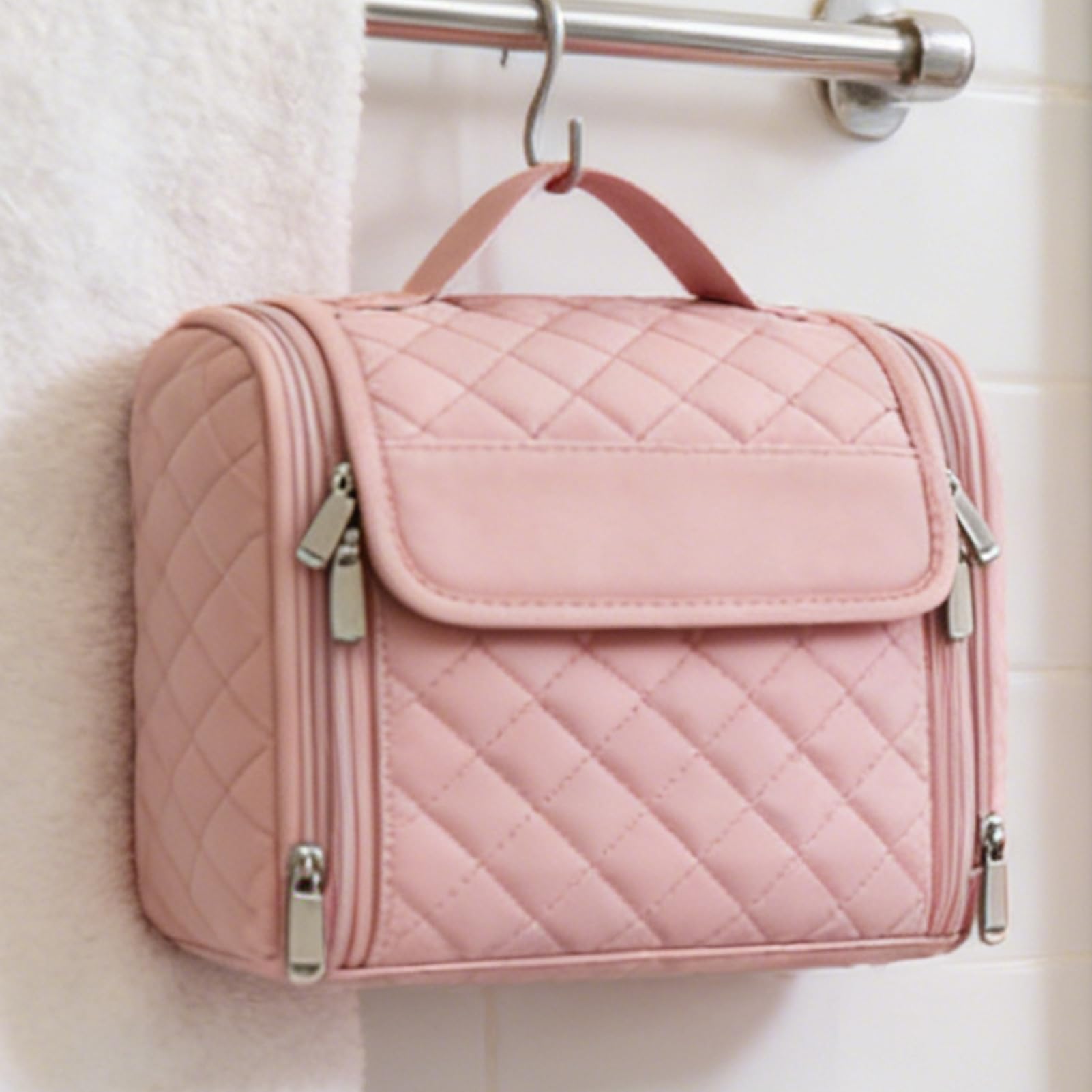 Borsa Toilette da Viaggio Organizer Appendibile per Toilette | Portatrucchi in Tasca per Viaggio Aereo, Hotel, Bagno, Palestra, Doccia, Bagaglio a Mano, Valigia, Campeggio Uomo Donna