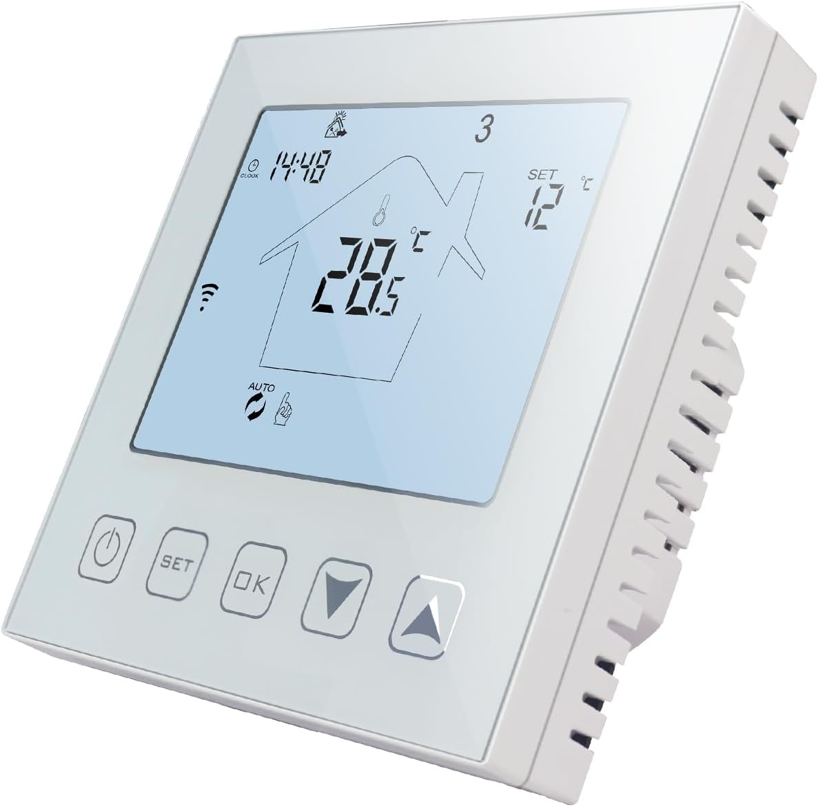 Smart Thermostat WiFi for Electric Underfloor Heating 16A Compatible with Alexa, Programmable Underfloor Heating Thermostats Controller with NTC Probe Sensor