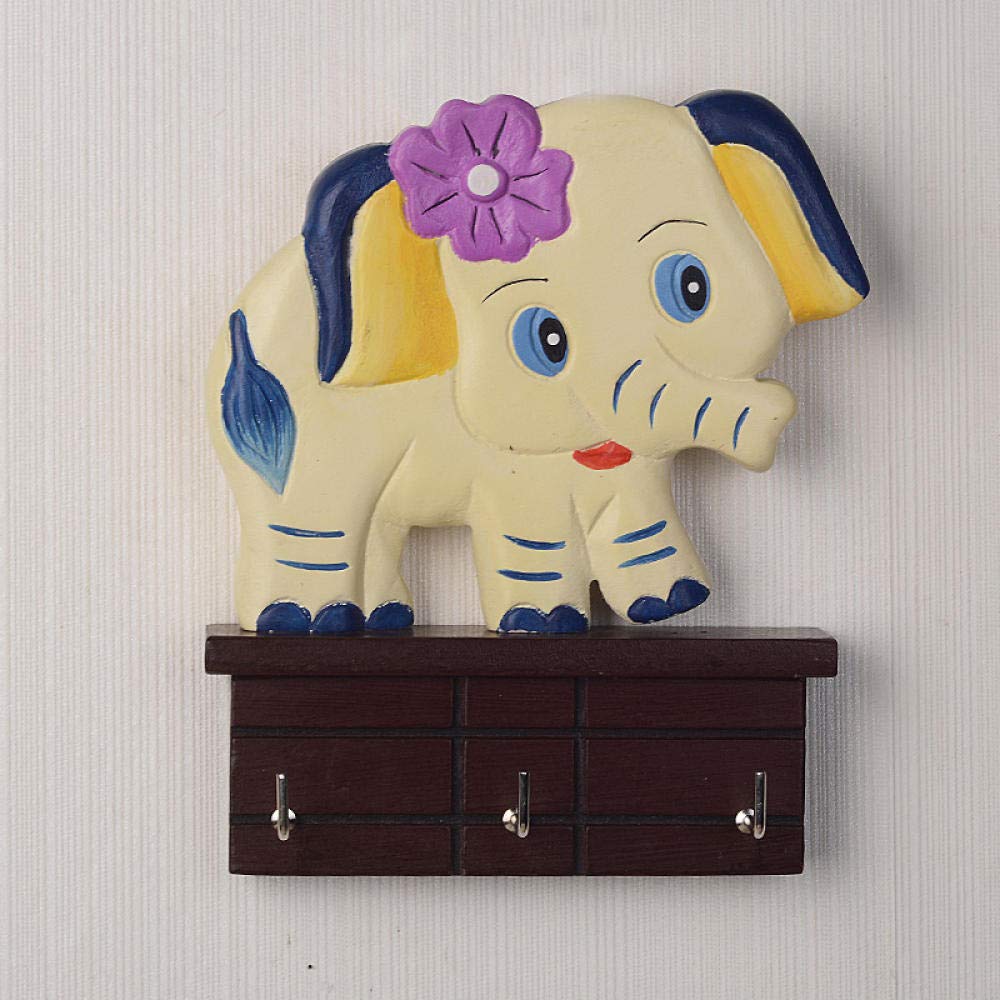 Porte-manteau éléphant en bois pour chambre d'enfant et entrée ordonnée