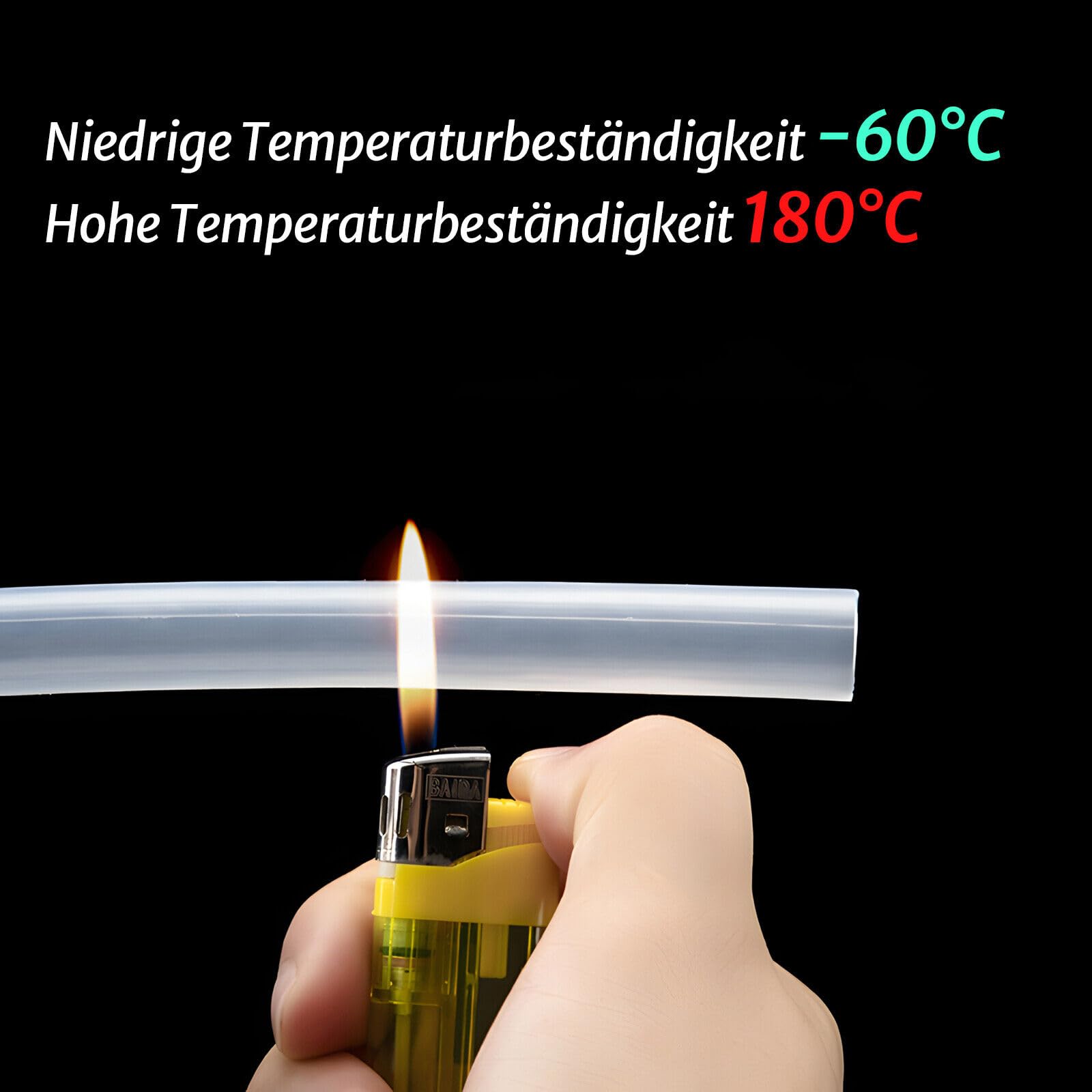 Tuyau pneumatique en silicone - Tuyau en caoutchouc de silicone - Tuyau à air comprimé - Tuyau d'eau pour air, eau, carburant, huile (4 x 8 mm, 4 m