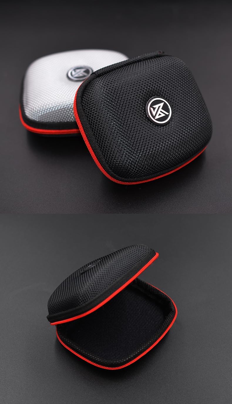 Earphone Bag Storage Faux Leather Storage Box Unisex Earphone Portable Bag Durable Shockproof Bag (Black)