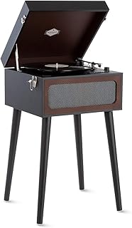 Auna Vinyl Record Player, Vinyl Records Turntable Record Players for Vinyl with Speakers, Home Audio Record Players, Retro Vintage Bluetooth Turntable, AUX, Speakers Stereo Systems with Turntable