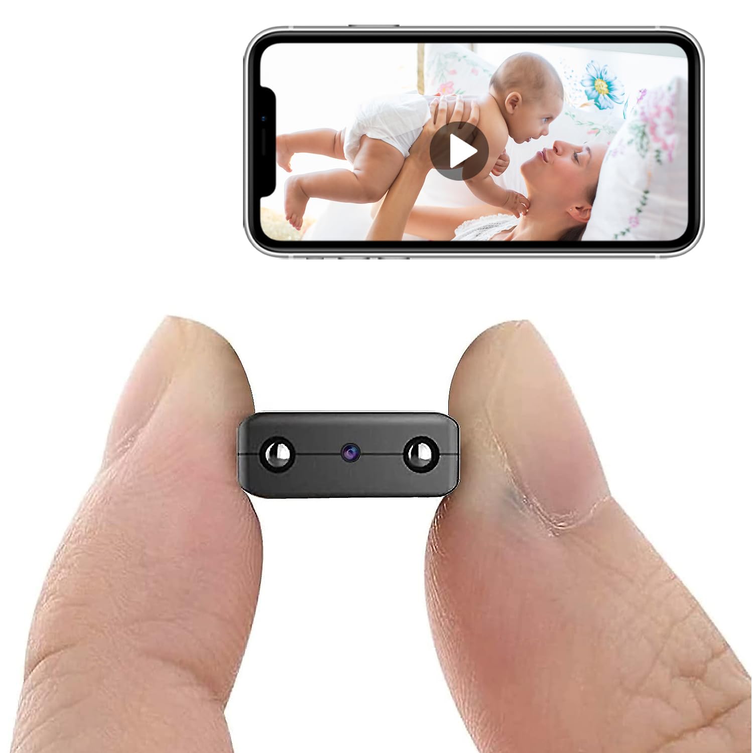 Smallest Wireless WiFi IP Camera,HD1080P Mini Spy Camera,Baby Monitor,Pet Camera with Video Recording Live Feed Night Vision,Motion Detection, Cloud Storage for Security Camera, with iOS Android APP