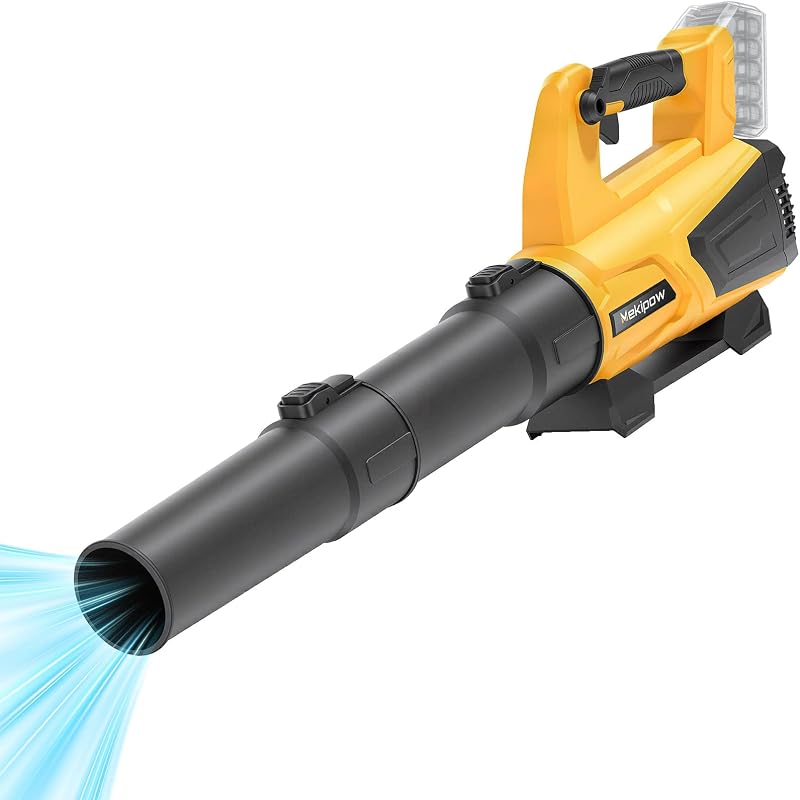 Soplador de hojas inalámbrico sin escobillas apto para Dewalt 20V/60V | Soplador de hojas portátil de 450 CFM con protección incorporada, velocidad variable, modo turbo, para el cuidado del césped en la entrada, patio (solo herramienta)