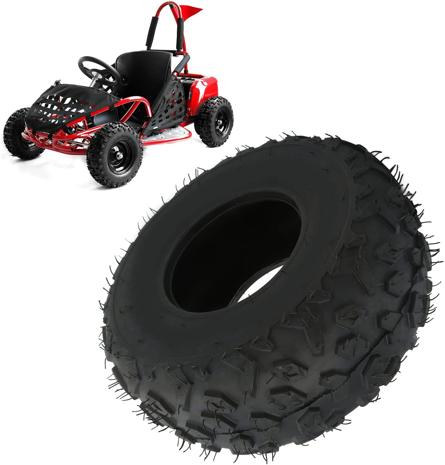 Asixxsix 145/70-6 Tire, 145x70x6 Tubeless ATV Go Kart Tires Replacement for Baja Dirt Doodle Motovox MBX10, MBX11, MBX12 Powersports CT100u Mini Bikes for Kazuma Roketa