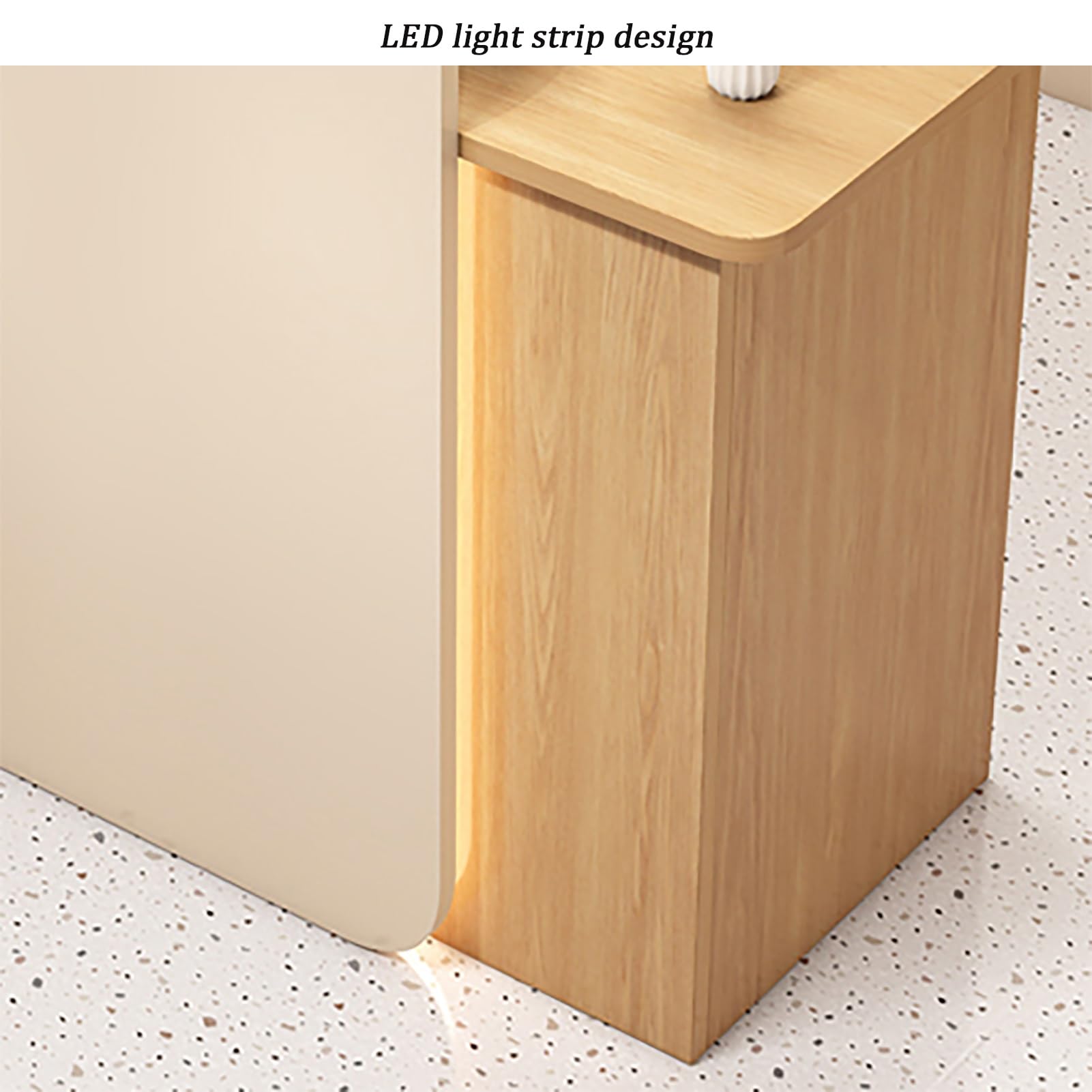 Rezeptionstresen, Rezeptionstresen mit abschließbarer Schublade, Rezeptionstresen mit Theke, Kleiner Rezeptionstresen mit LED-Lichtleiste, für Bürosalon(White B-100x45x100cm)