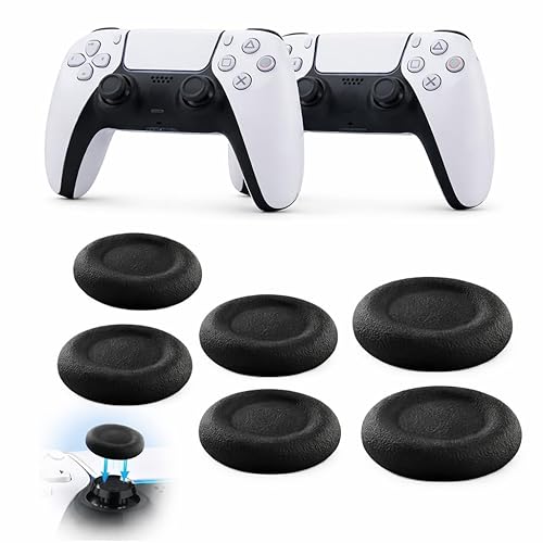 6pcs ps5 Thumb Grip Joystick Replacement Caps for PS5 Controller Thumb Grips ps5 Joystick Thumb Grip Replacement Cap Repair Accessories Compatible with PS5 & PS4 Controllers Enhanced Gr
