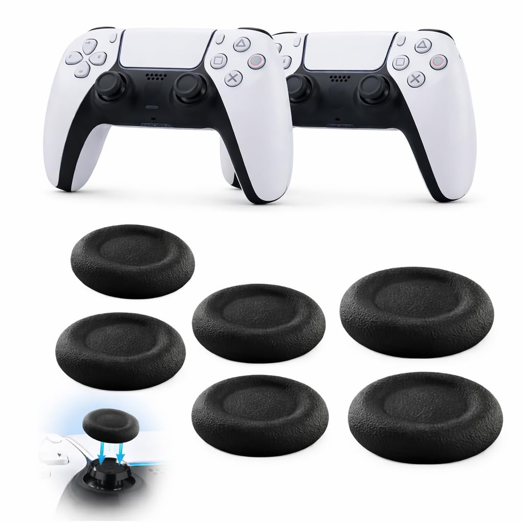 6pcs ps5 Thumb Grip Joystick Replacement Caps for PS5 Controller Thumb Grips ps5 Joystick Thumb Grip Replacement Cap Repair Accessories Compatible with PS5 & PS4 Controllers Enhanced Grip-image-26