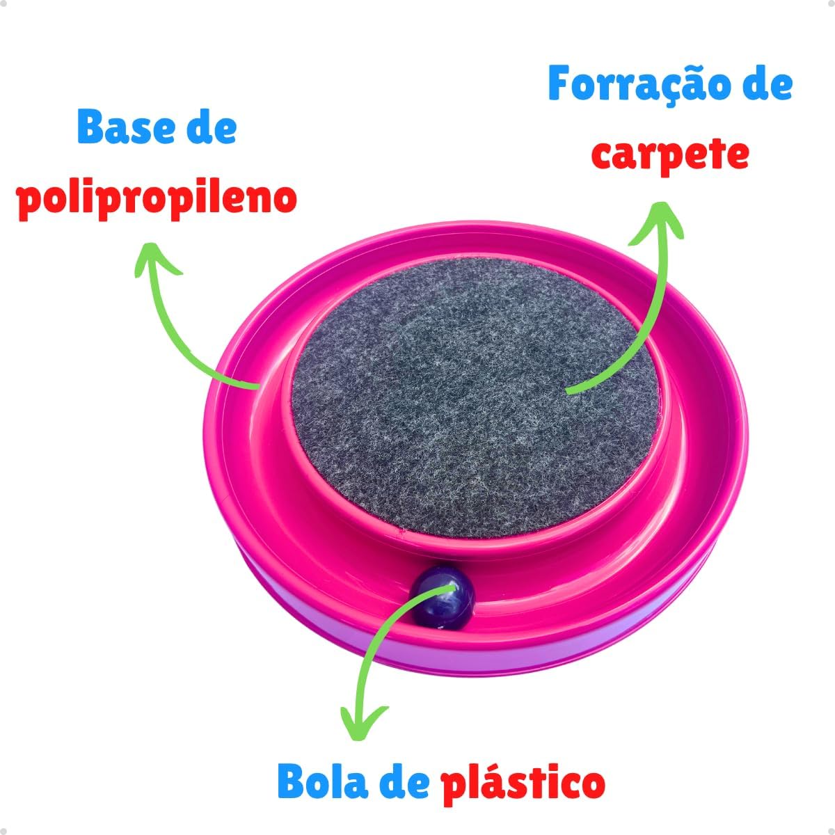 Arranhador Interativo Rosa para Gatos com Bolinha Antientresse