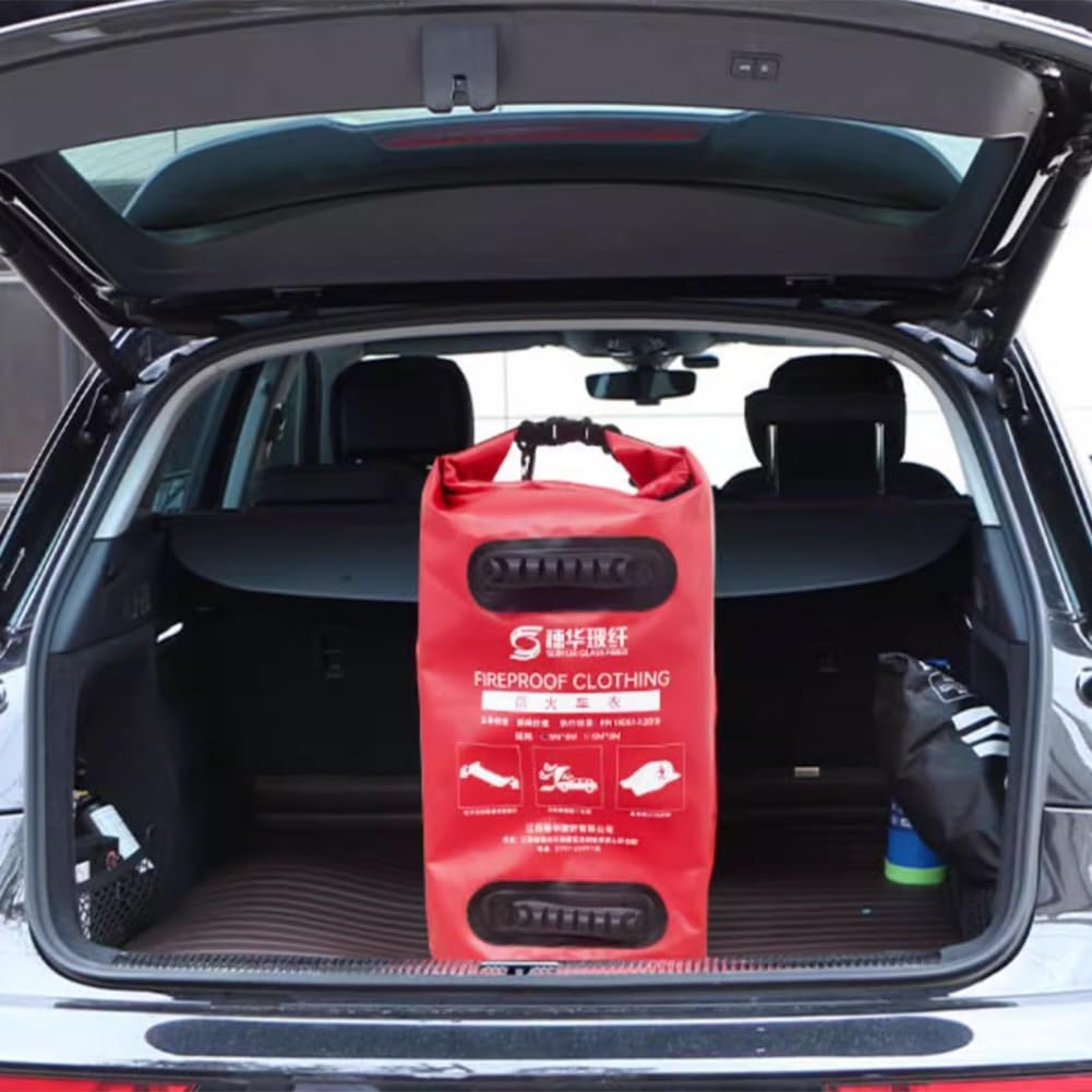 Manta ignífuga Grande - Funda ignífuga de Fibra de Vidrio para extintores de Incendios pequeños, Ideal para vehículos eléctricos y Camiones (3 x 4 m) - Herramienta de Seguridad de Emergencia