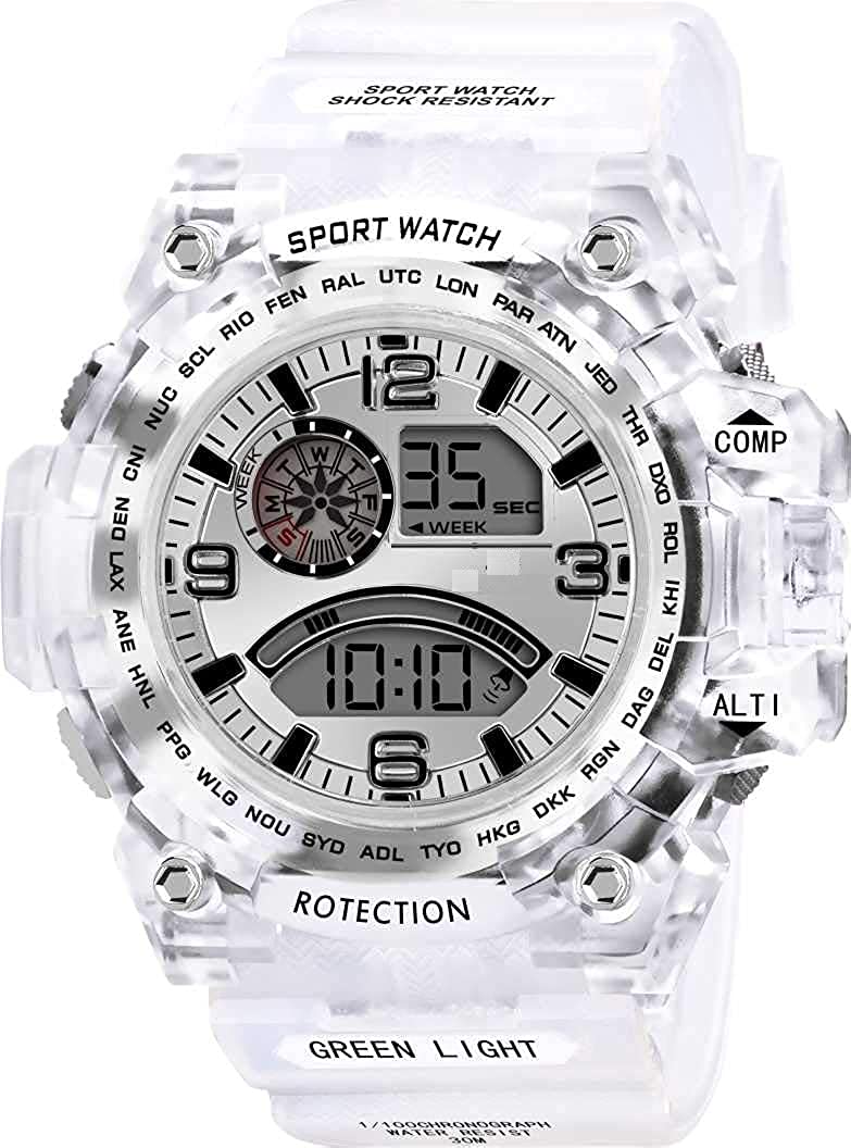 SHEHRIZ Silver Round Transparent Watch Digital Display Silicone Band for Unisex Boys & Girls New Trending Watches (1 Piece) (B0B75PZ7RW) Amazon Price History, Amazon Price Tracker