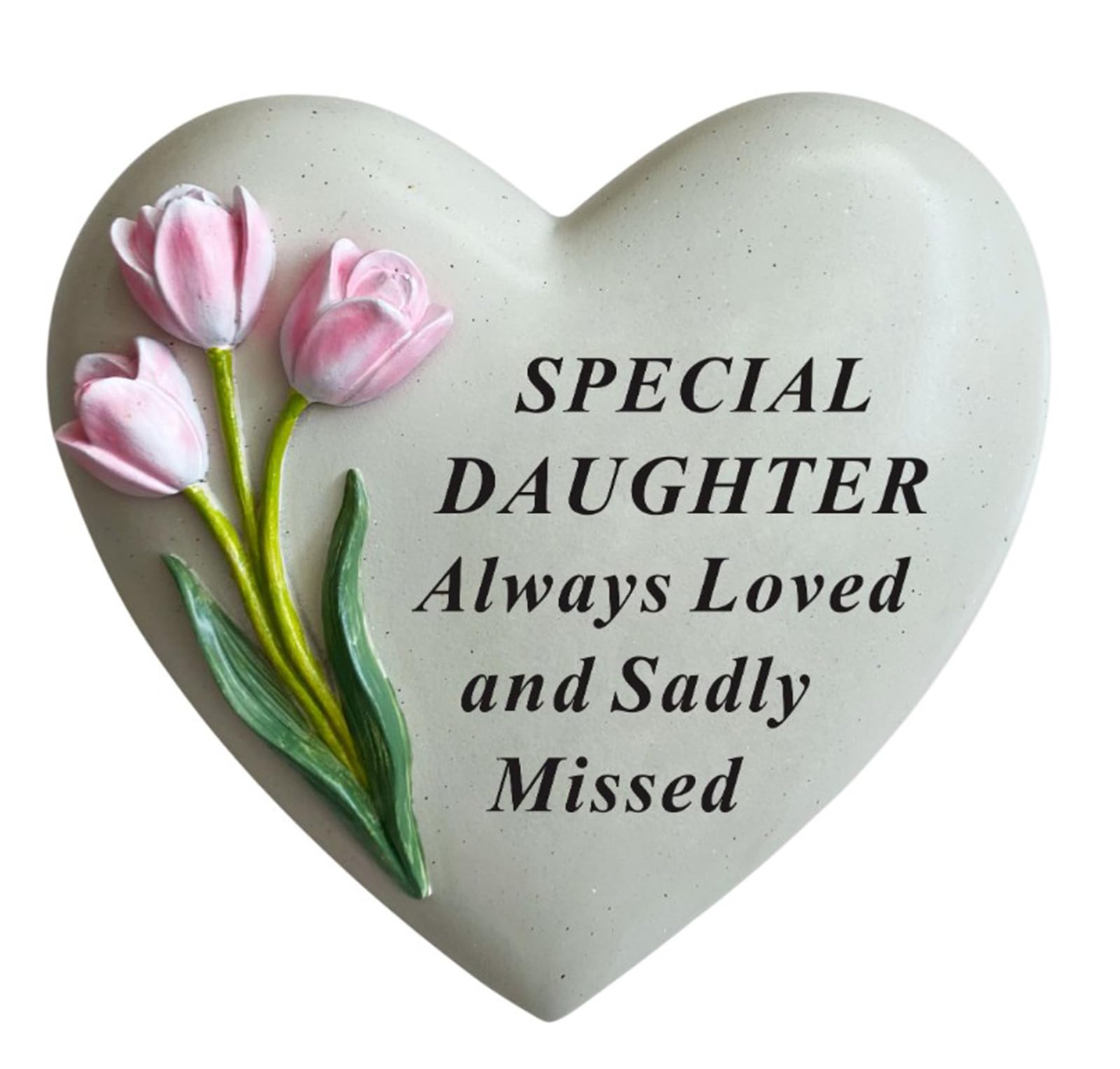 David Fischhoff Daughter Graveside Memorial Heart Plaque Pink Flowers Remembrance Ornament Stone
