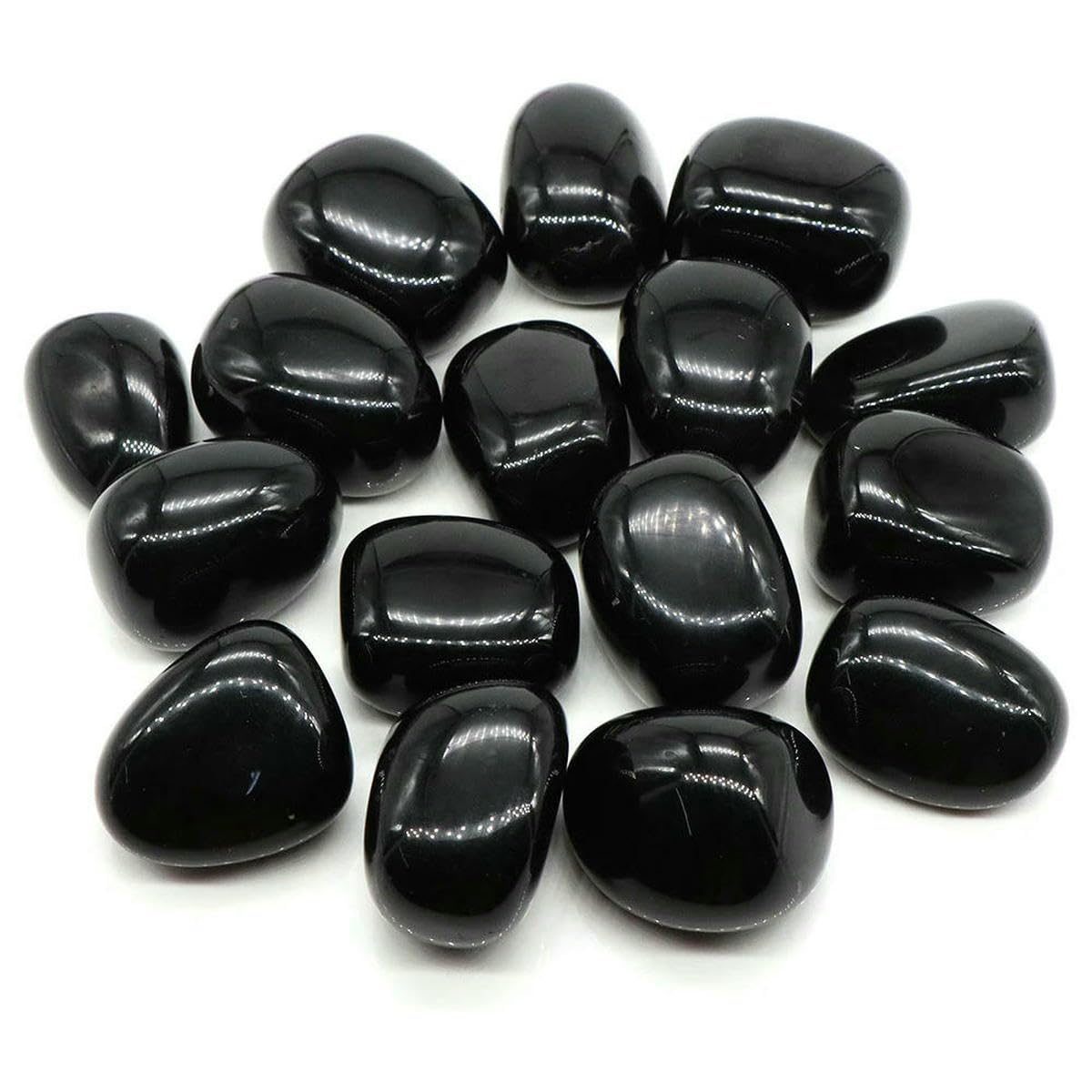 Pietre burattate naturali, cristalli curativi, gemme di quarzo, minerale sfuso, ghiaia, campione, minerale energetico per acquario, giardino, decorazione per la casa - Ossidiana nera - 500 g