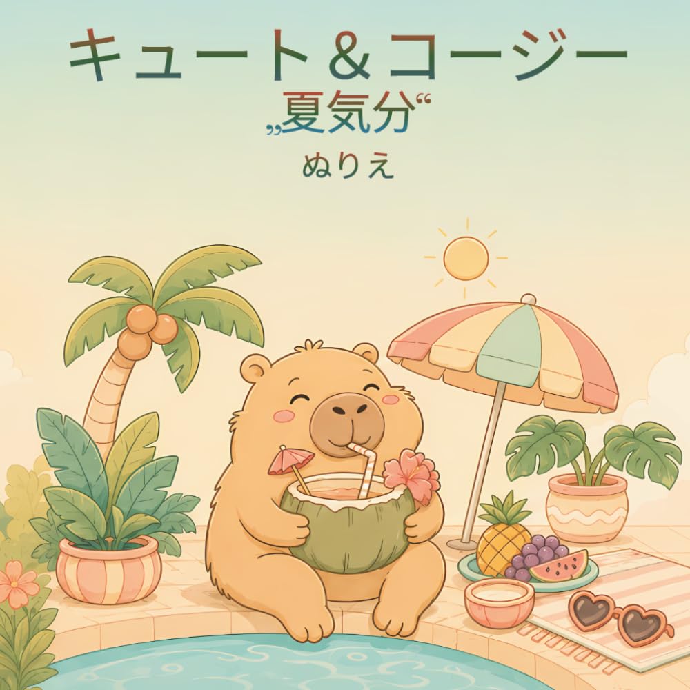 キュート＆コージー塗り絵ブック 夏気分: 太陽、ビーチ、ちいさな夏休みの冒険 (かわいくてあたたかい ぬりえブック)