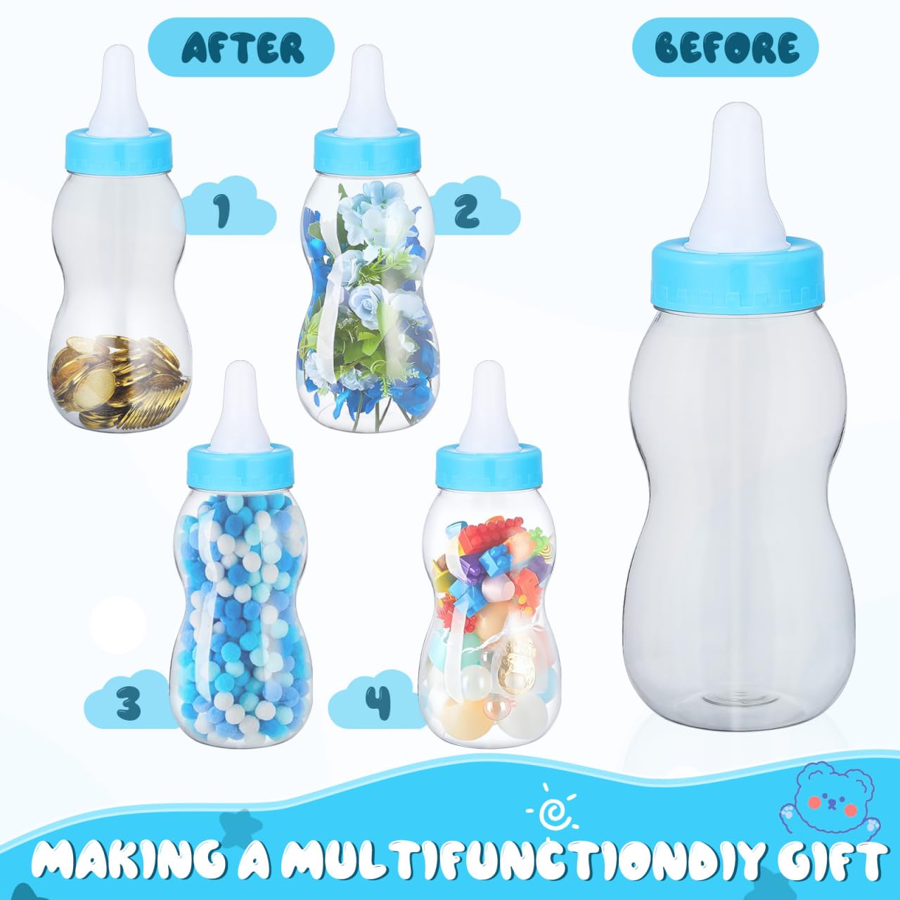 Sparschwein Als Babyflasche – Durchsichtige Münzbox, 28 Cm Groß, Perfekt Für Kinder & Babyparty-Spiele