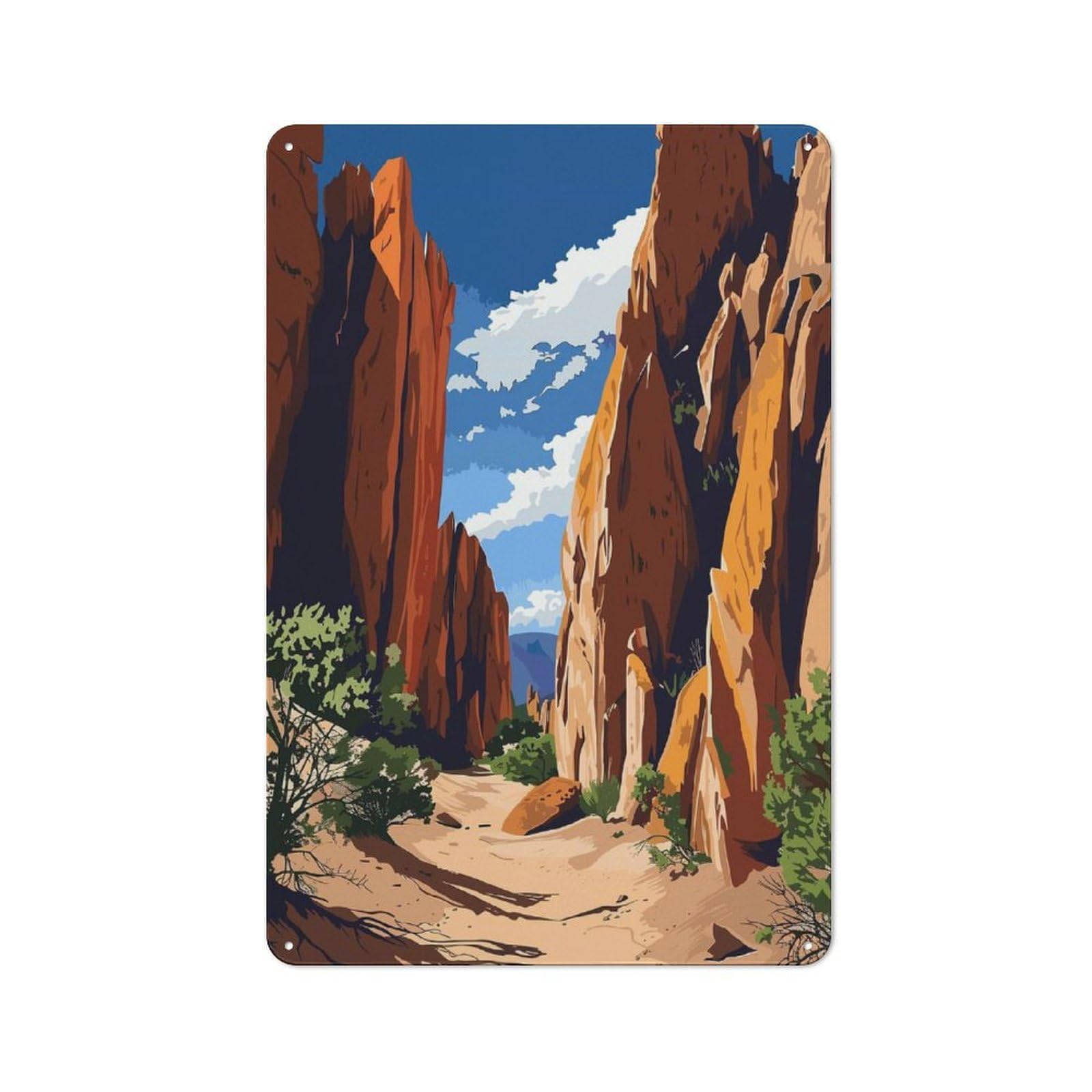 Junmoney Pinnacle National Park For Guest Room Or Hallway, Retro-Style Tin Sign 30X20cm, For Vintage Wall Decor Fans, For Themed Room Decoration