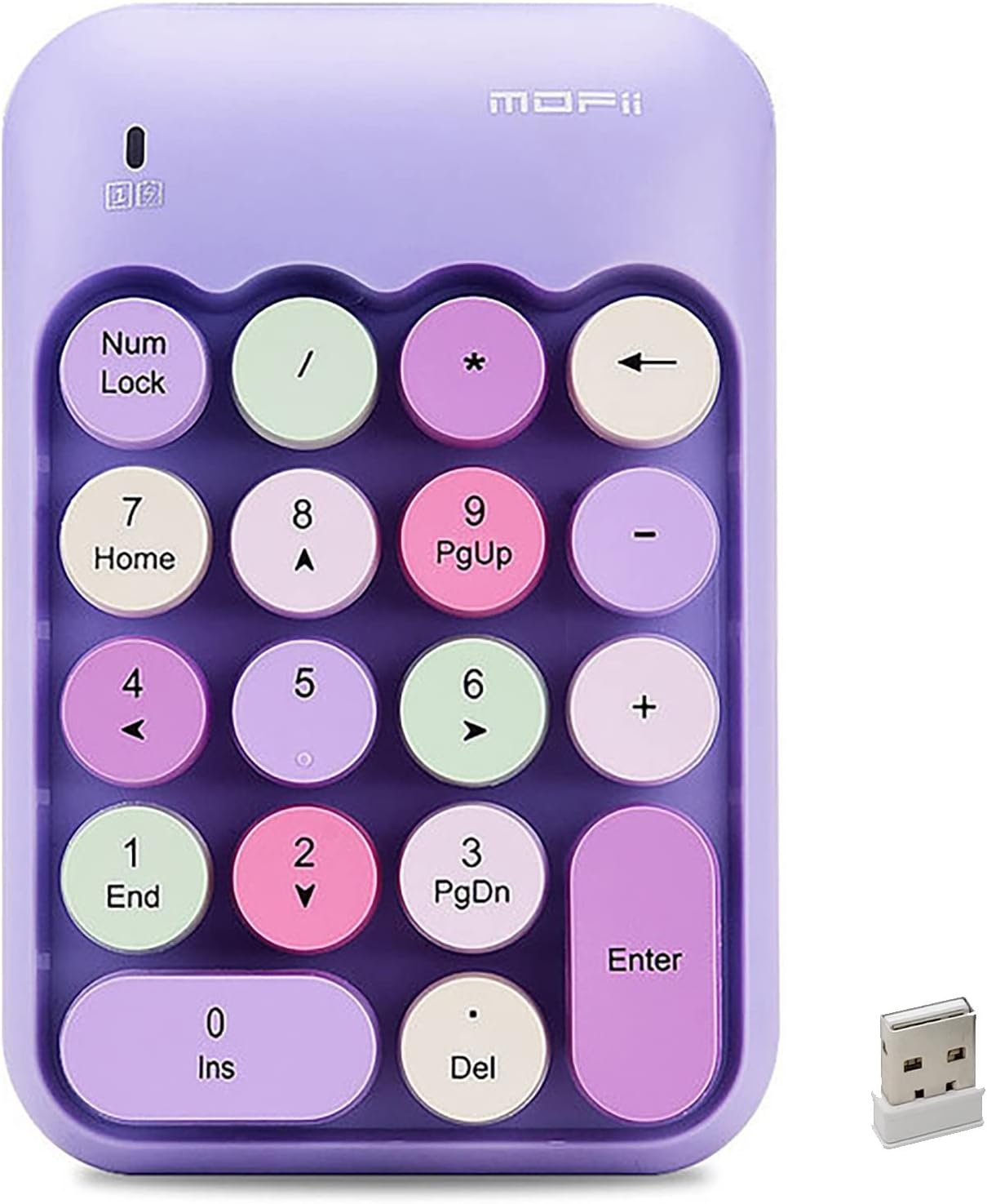 Ouleevii Wireless Number Keypad 18 Keys, 2.4G Portable Cute